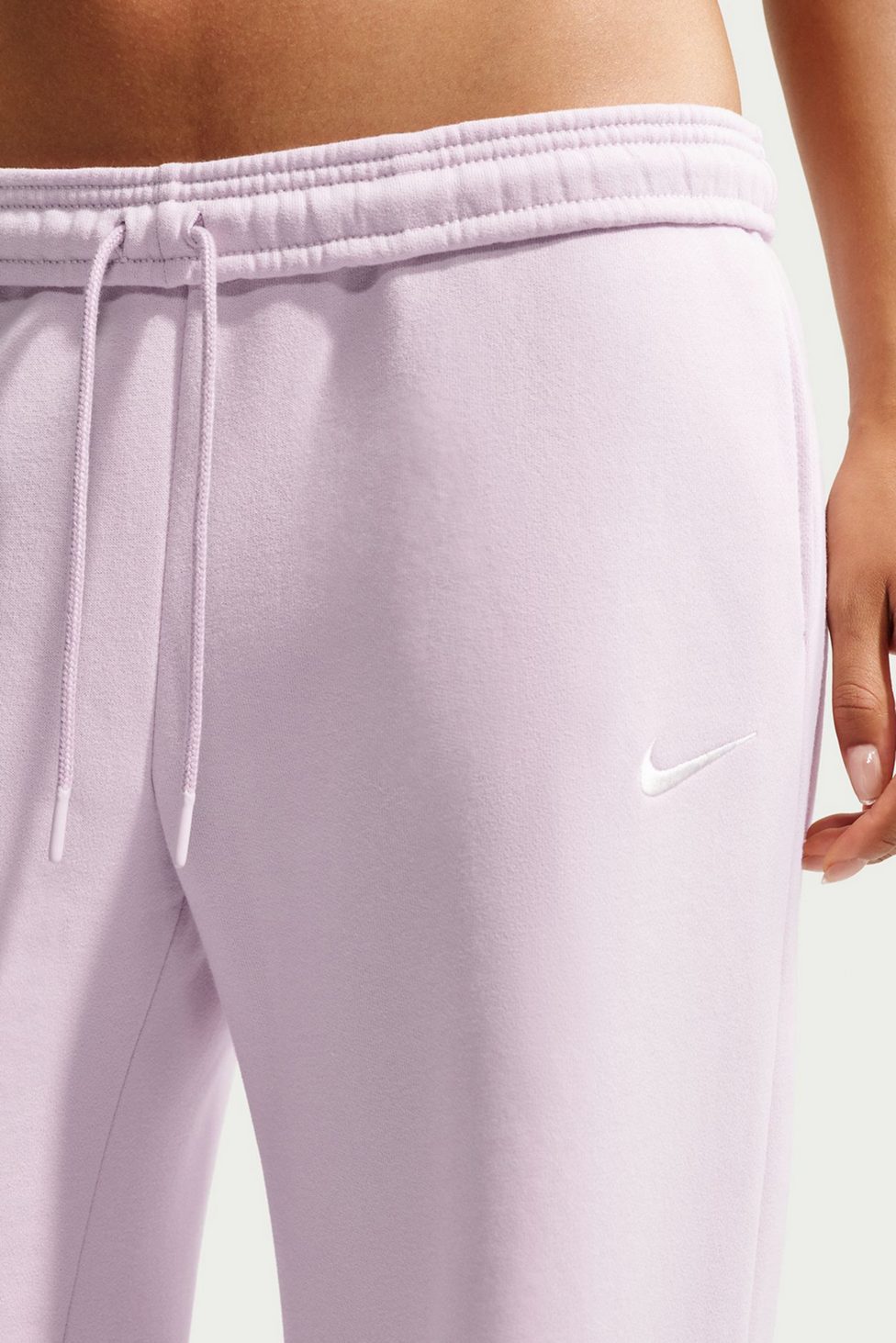 Nike Studio Fleece Mid-Rise Wide Leg Pants - Lilac