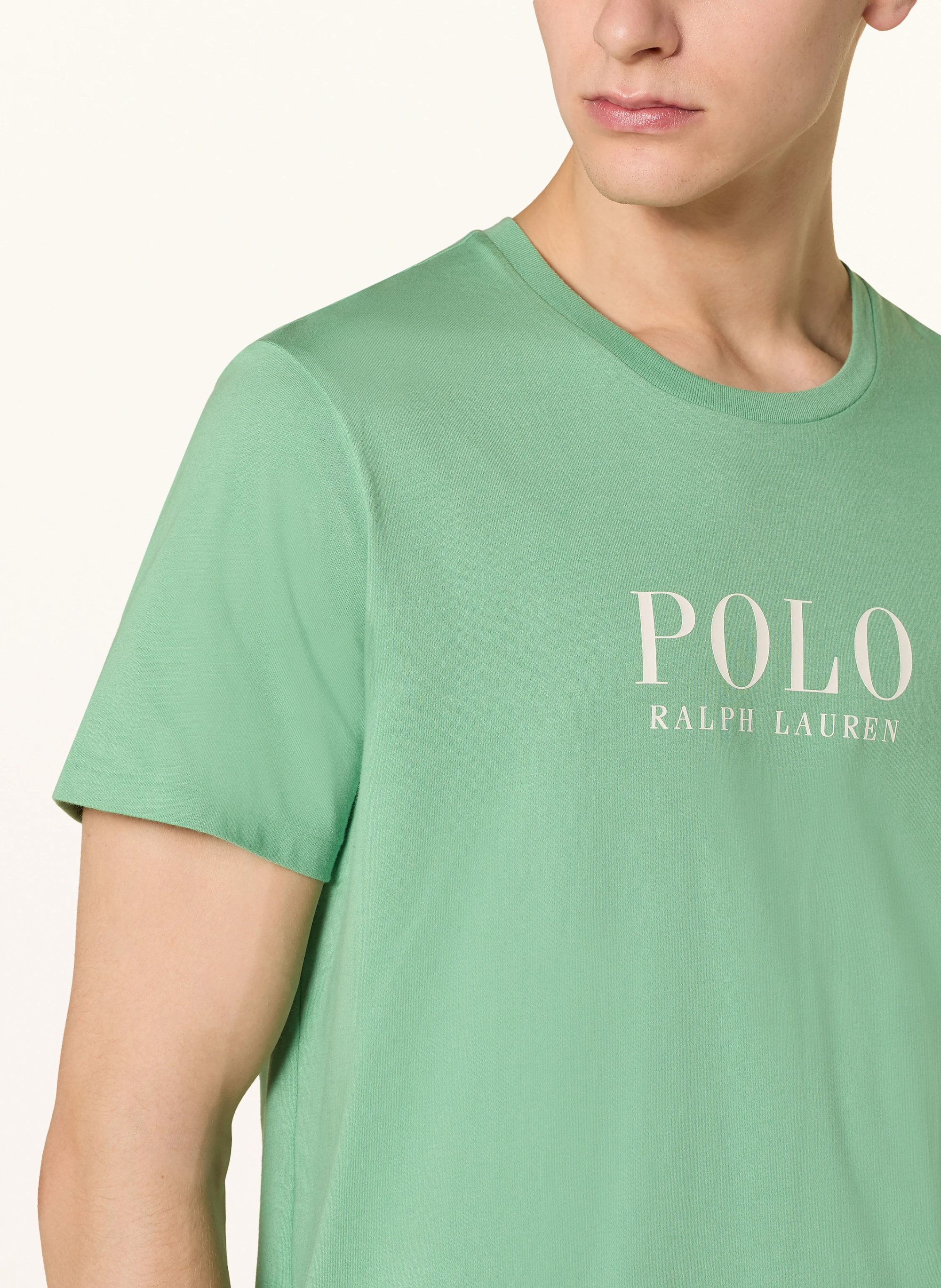 POLO RALPH LAUREN Lounge-Shirt – GRÜN / WEISS