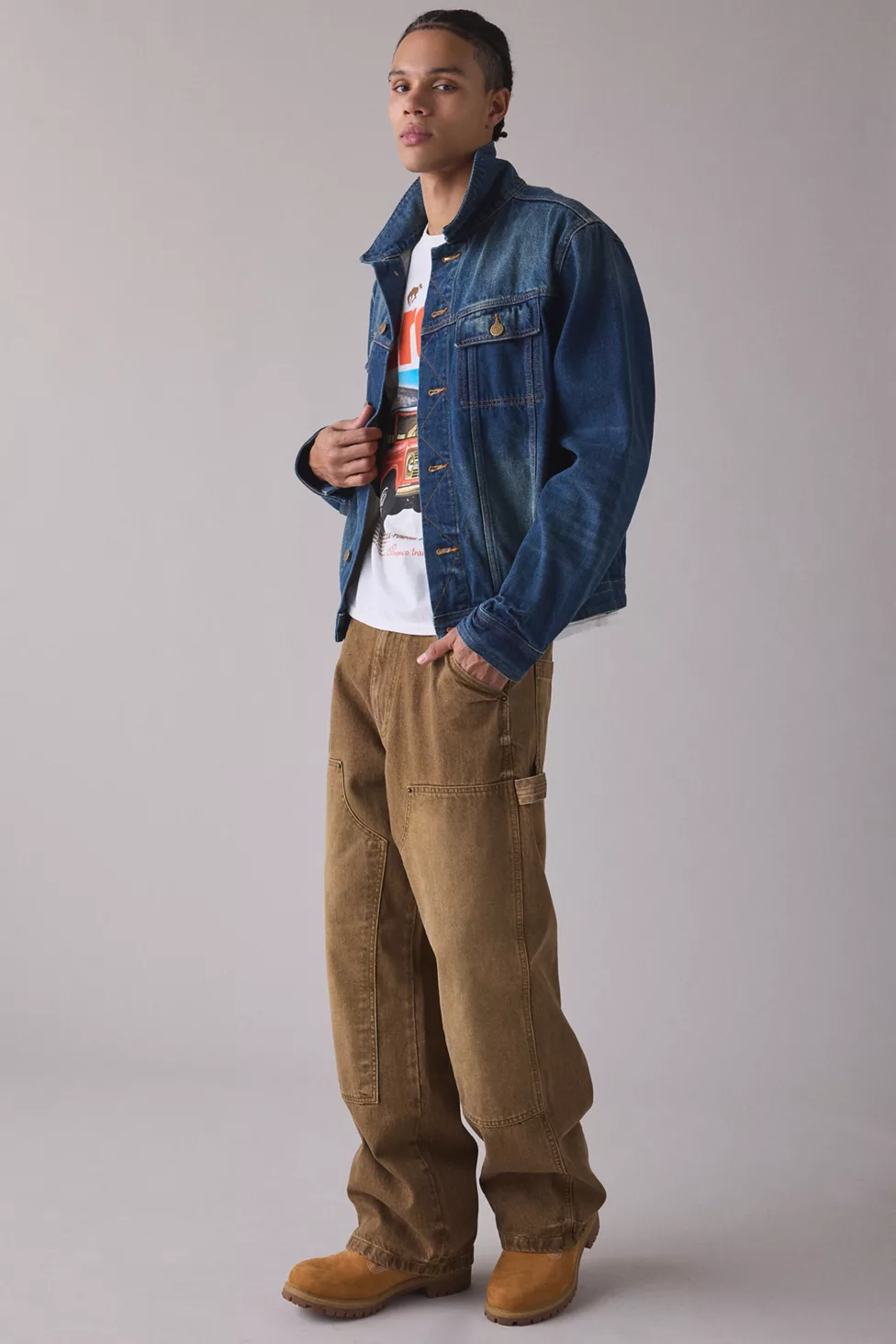 BDG Nitro Double Knee Baggy Fit Jeans - Brown