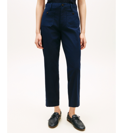 Tommy Hilfiger Damen-Twill-Chinohose mit aufgesetzten Taschen – Dark Night Navy