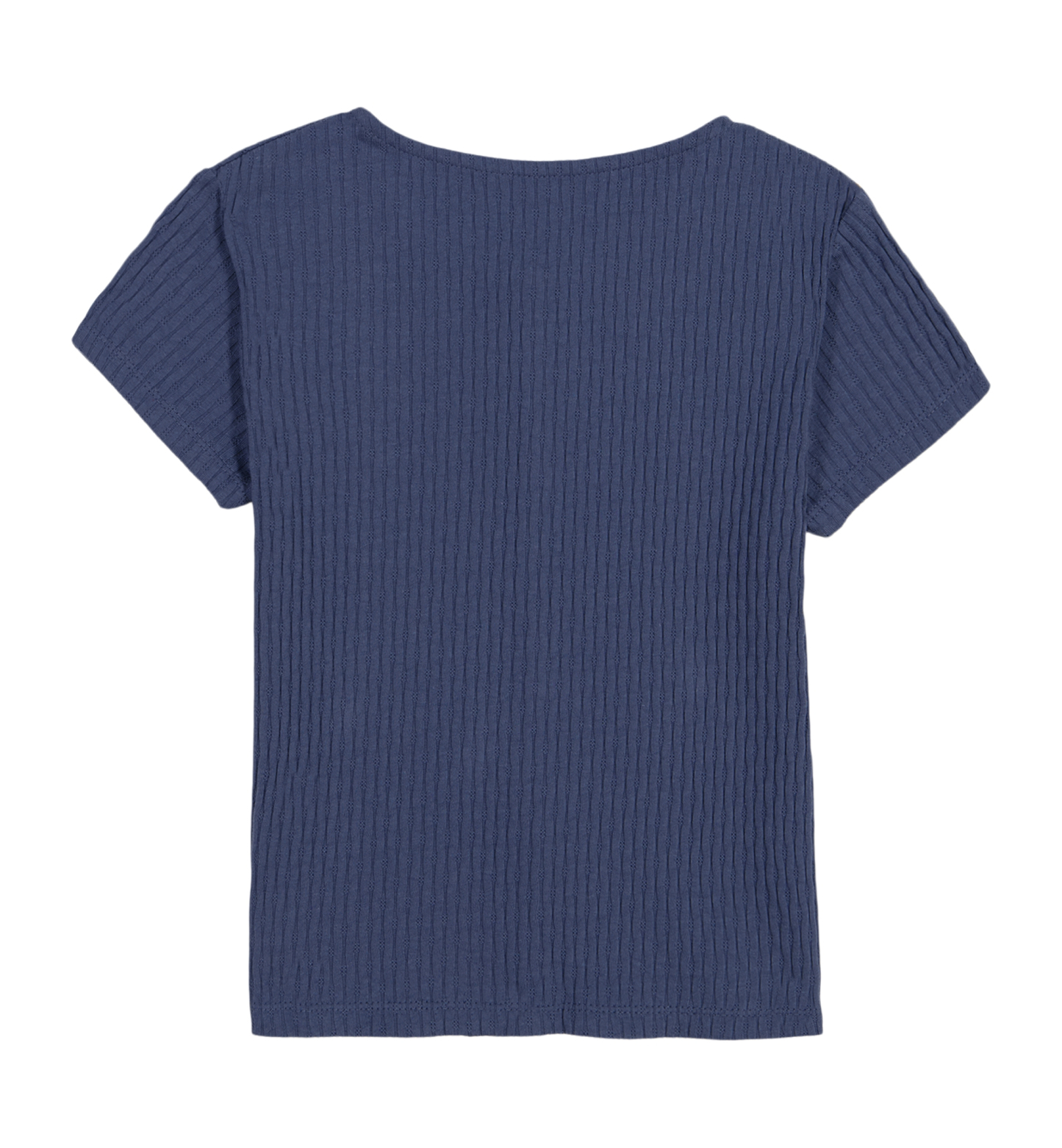 Tommy Hilfiger Girls' 7-16 Pointelle Rib Short-Sleeve Top - Blueberry