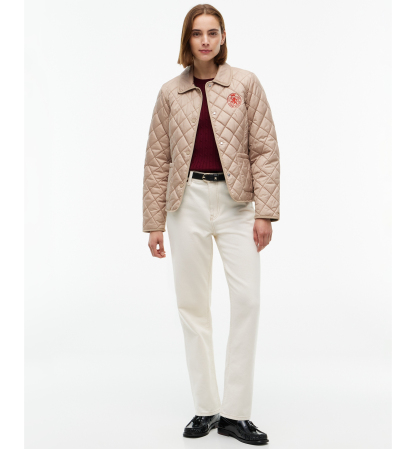Tommy Hilfiger Women's Crest Quilted Barn Jacket - Beige