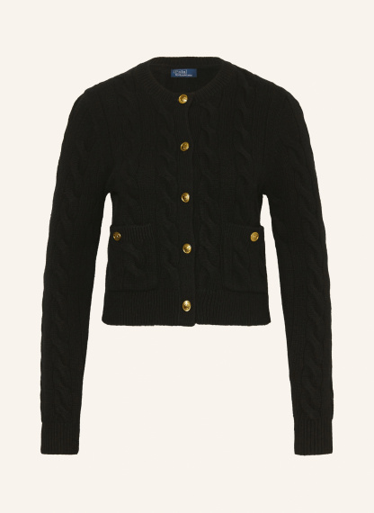 POLO RALPH LAUREN Strickjacke – SCHWARZ / GOLD