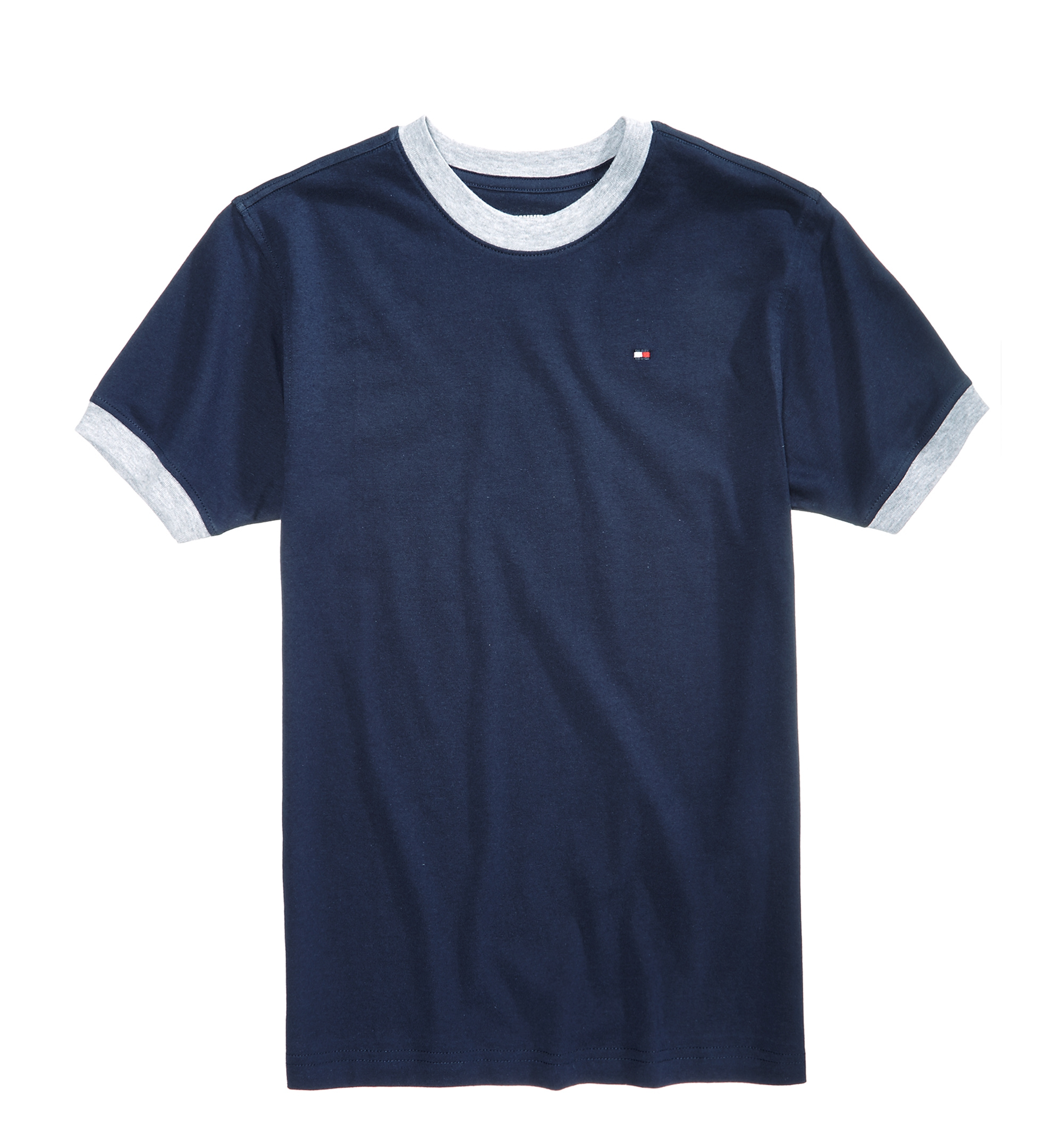 Tommy Hilfiger Boys' 2T-7 Contrast Trim Embroidered Logo Ken T-Shirt - Navy