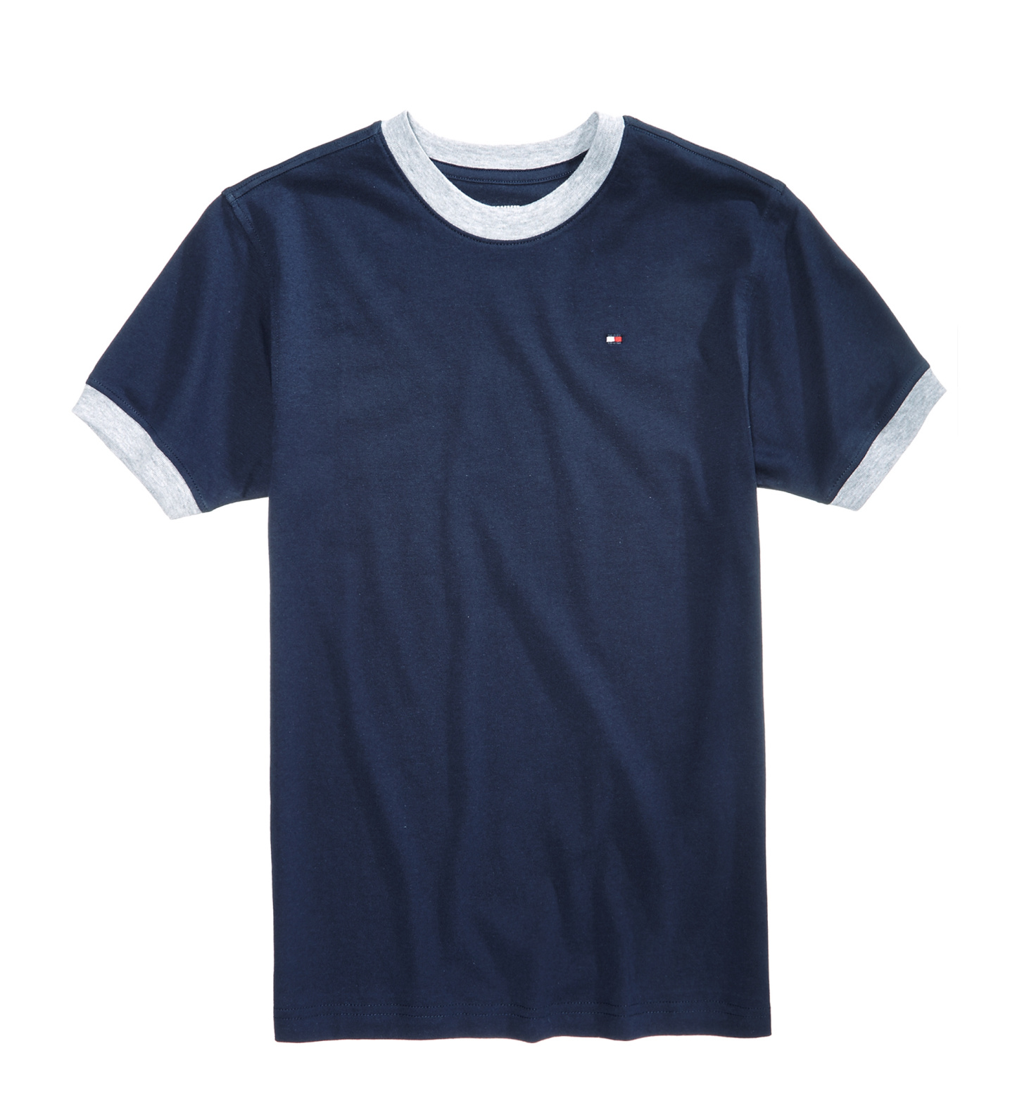 Tommy Hilfiger Boys' 2T-7 Contrast Trim Embroidered Logo Ken T-Shirt - Navy