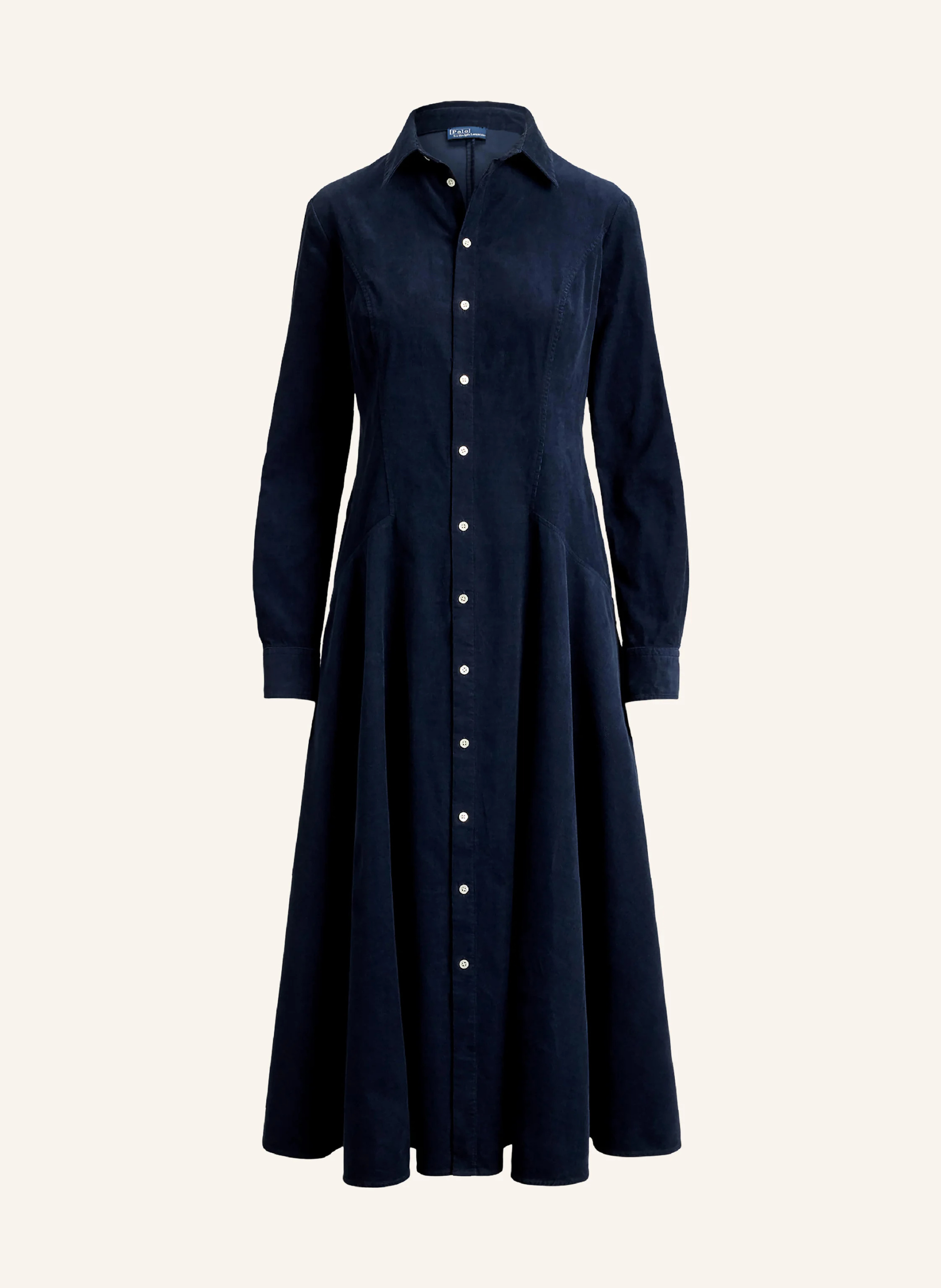 POLO RALPH LAUREN Hemdblusenkleid aus Cord – DUNKELBLAU