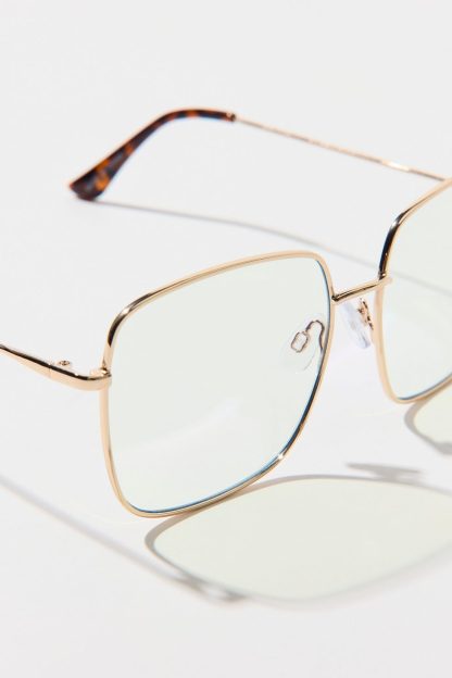 Brea Square Blue Light Glasses - Clear