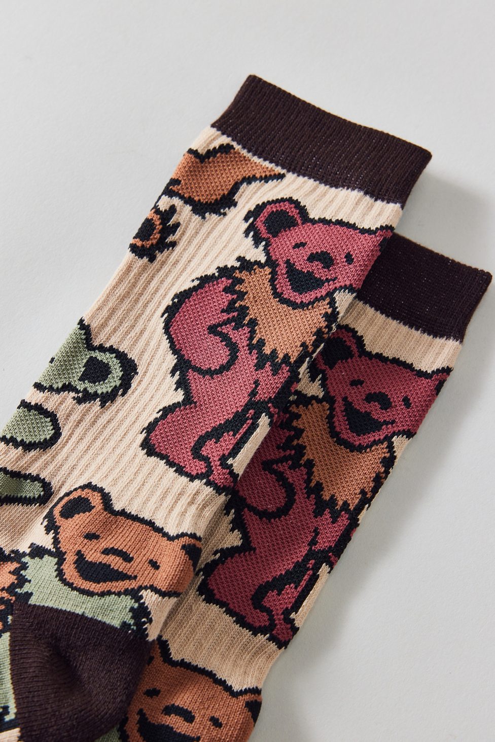 Grateful Dead Dancing Bear Crew Socks - Neutral