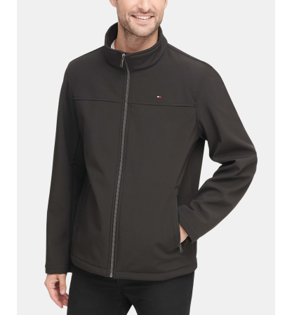 Tommy Hilfiger Men's Soft-Shell Classic Zip-Front Jacket - Black