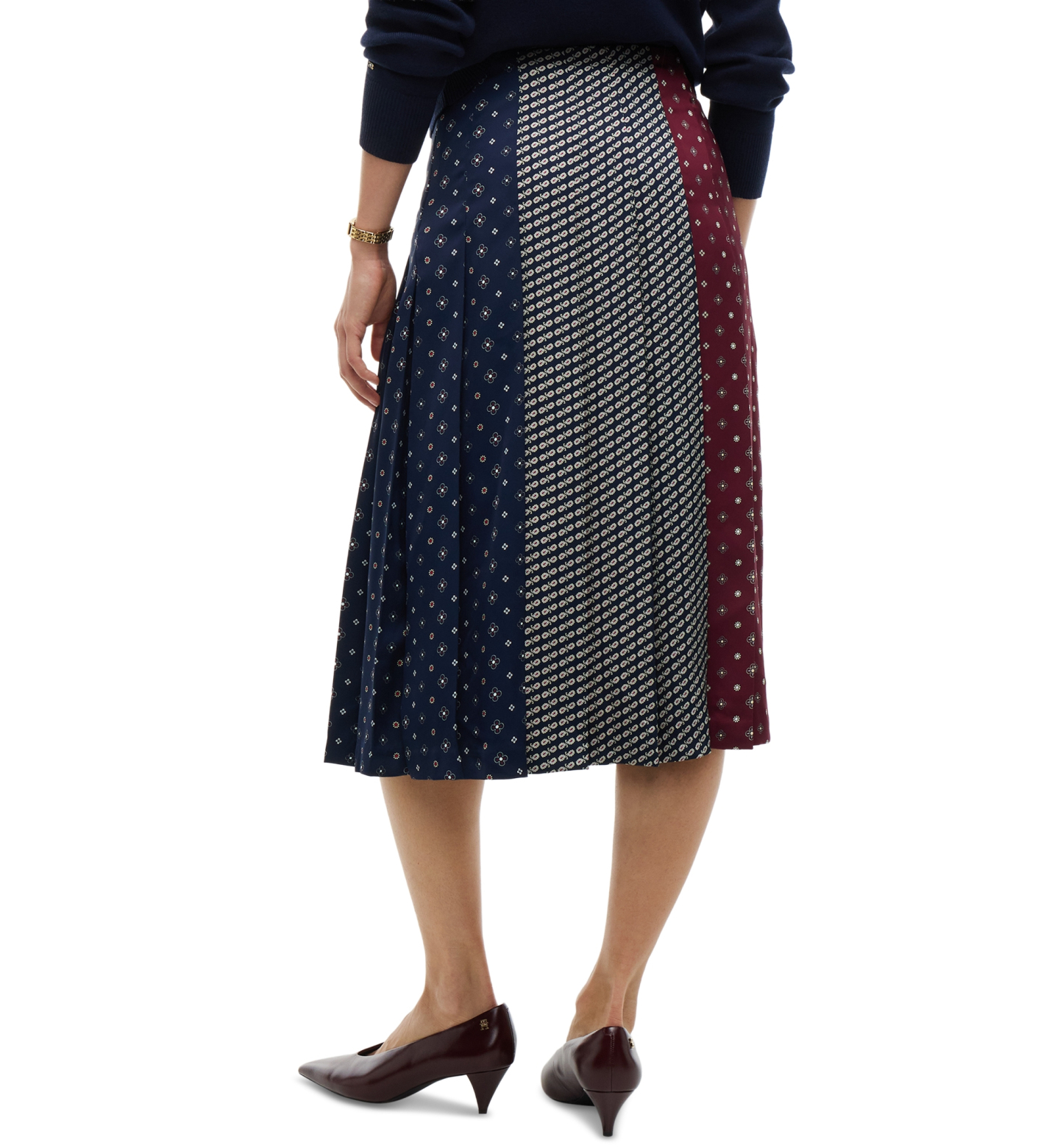 Tommy Hilfiger Women's American Icons Pleated Midi Skirt, Macy's Exclusive - Patchwork Print