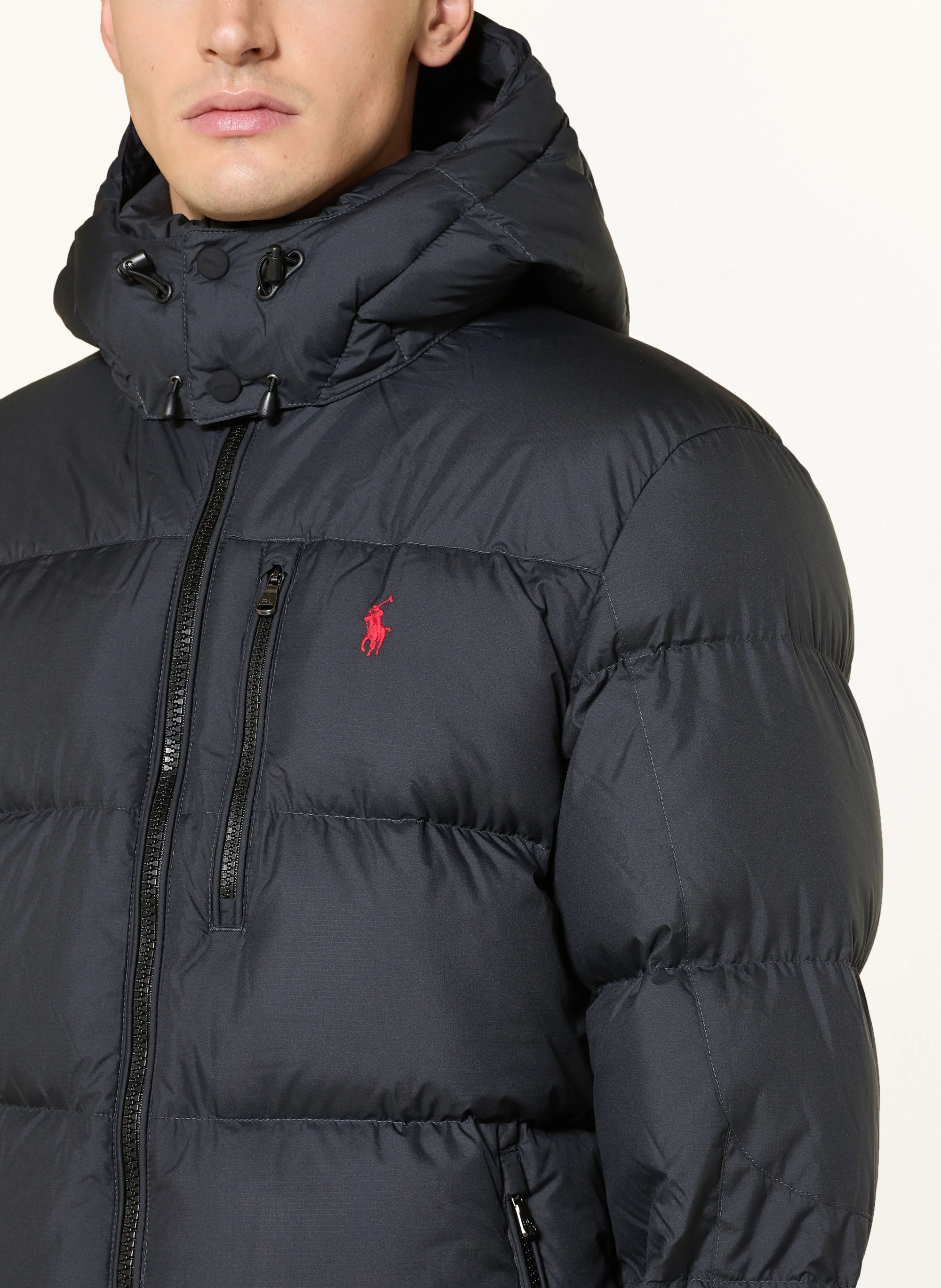 POLO RALPH LAUREN Daunenjacke GORHAM mit abnehmbarer Kapuze – SCHWARZ