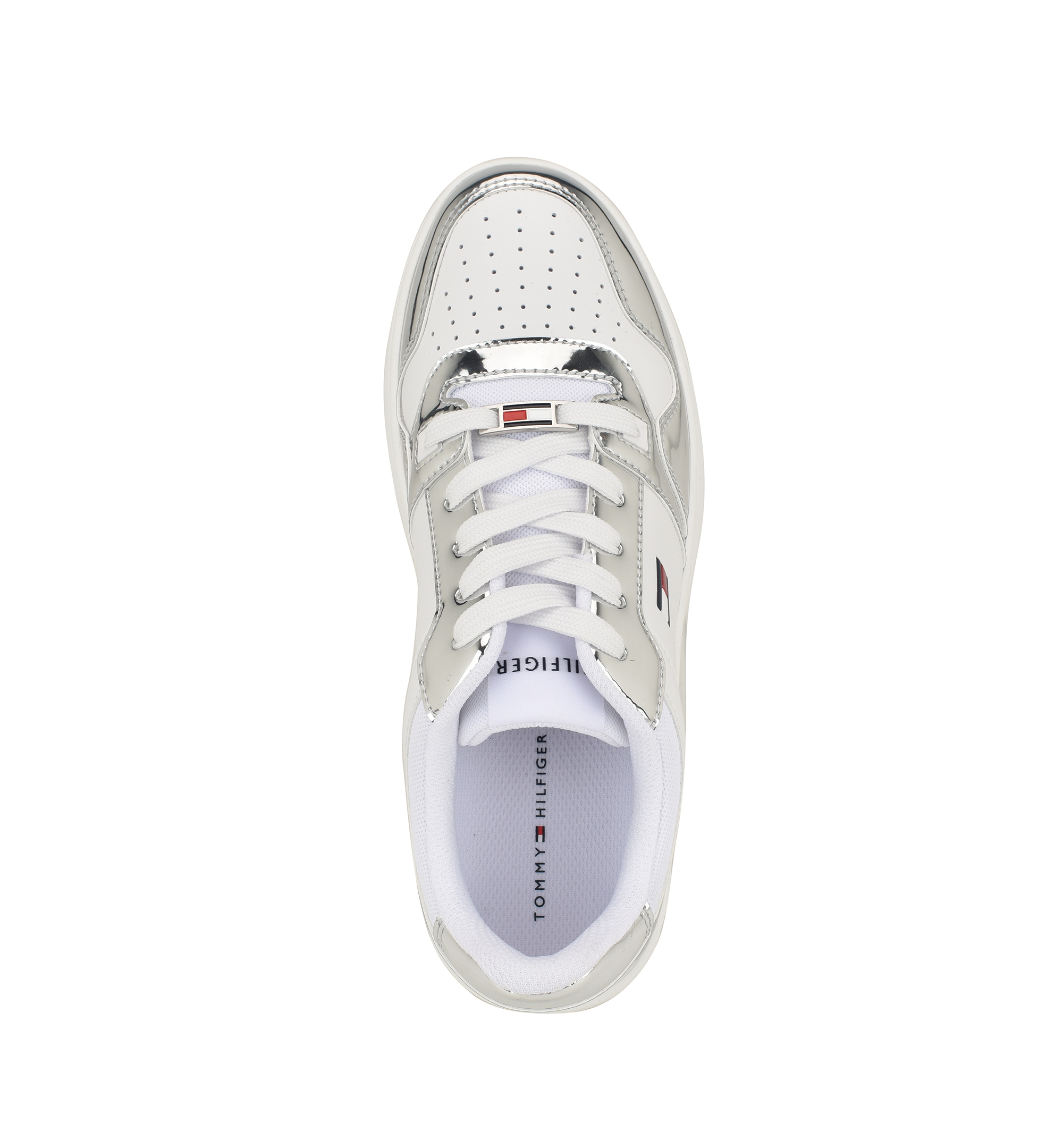Tommy Hilfiger Women's Twigye Lace-Up Sneakers - Silver/White