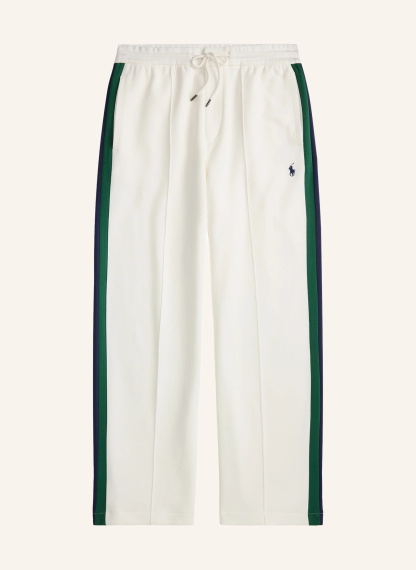 POLO RALPH LAUREN Hose im Jogging-Stil mit Galonstreifen – WEISS / DUNKELGRÜN / DUNKELBLAU
