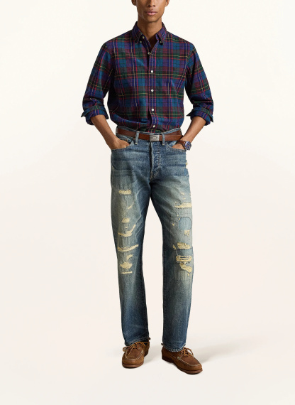 POLO RALPH LAUREN Flanellhemd Custom Fit – DUNKELGRÜN / ROT / DUNKELBLAU
