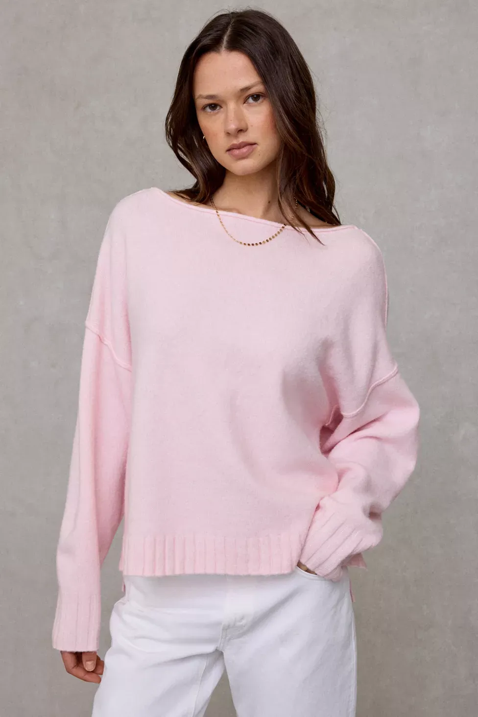 Out From Under So Soft Oversized Off-The-Shoulder Sweater - Pink