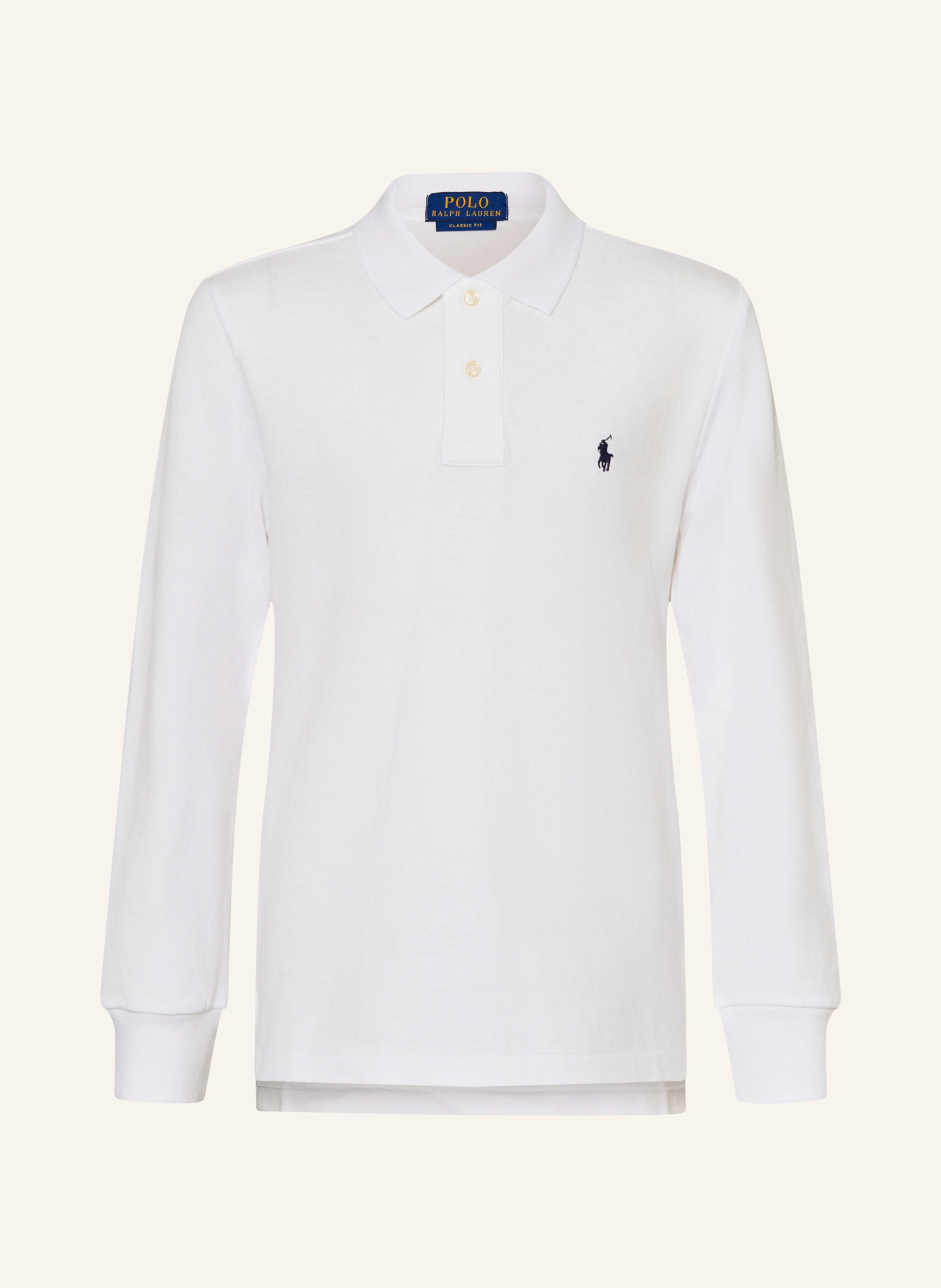 POLO RALPH LAUREN Piqué-Poloshirt – WEISS / DUNKELBLAU