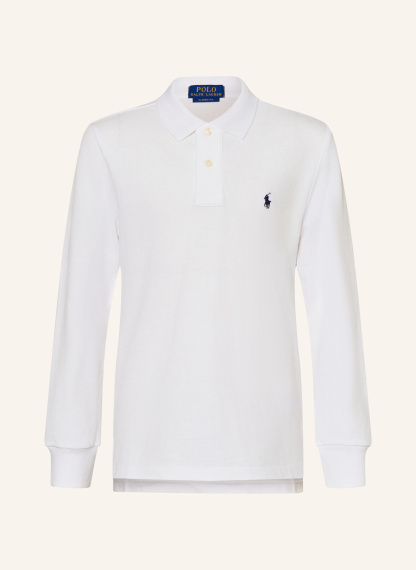 POLO RALPH LAUREN Piqué-Poloshirt – WEISS / DUNKELBLAU