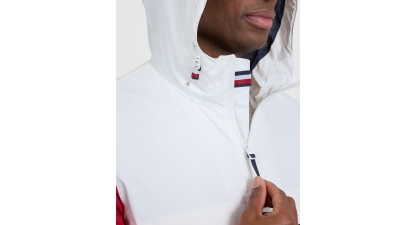 Tommy Hilfiger Men's Hooded Windbreaker Jacket - Navy/White/Red