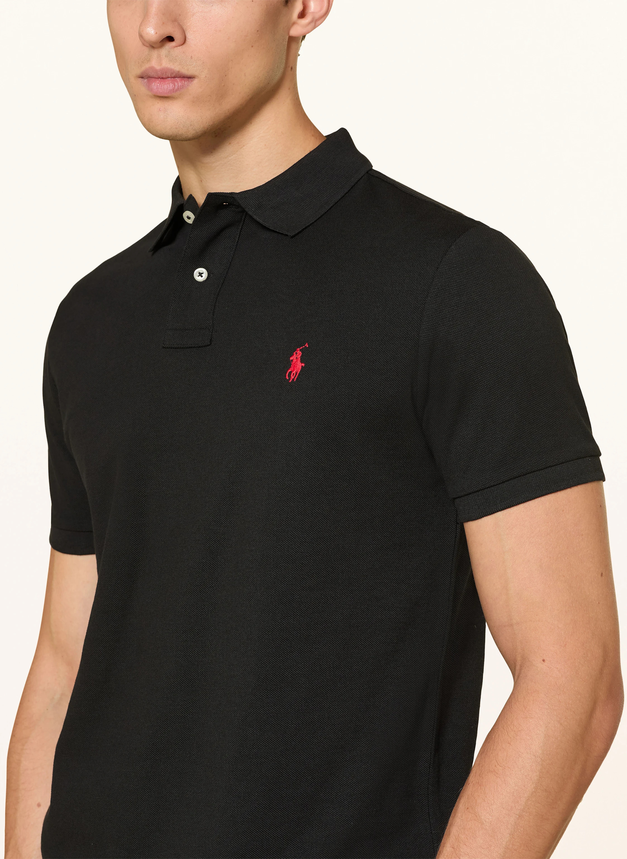 POLO RALPH LAUREN Piqué-Poloshirt Custom Slim Fit – SCHWARZ