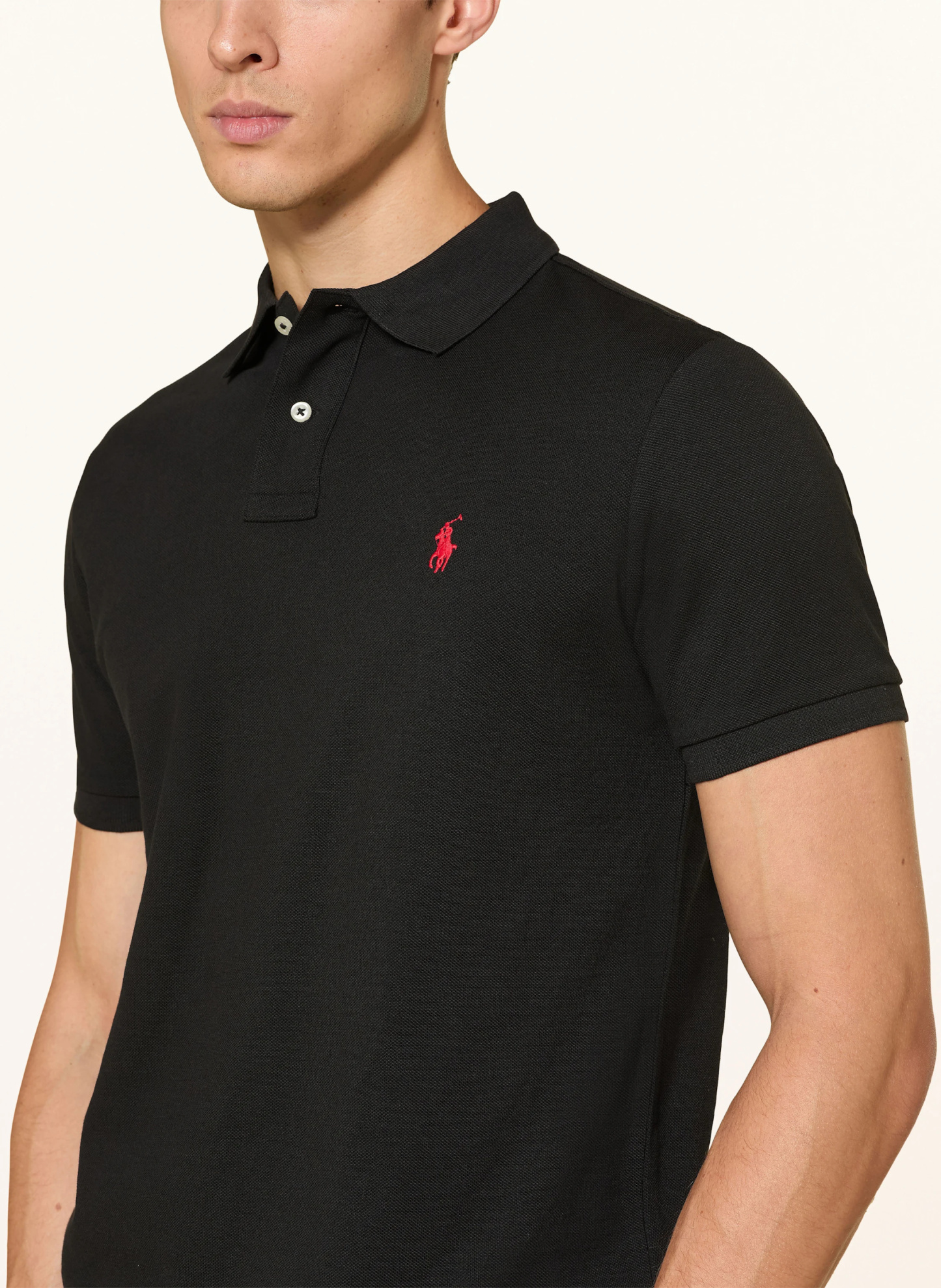 POLO RALPH LAUREN Piqué-Poloshirt Custom Slim Fit – SCHWARZ