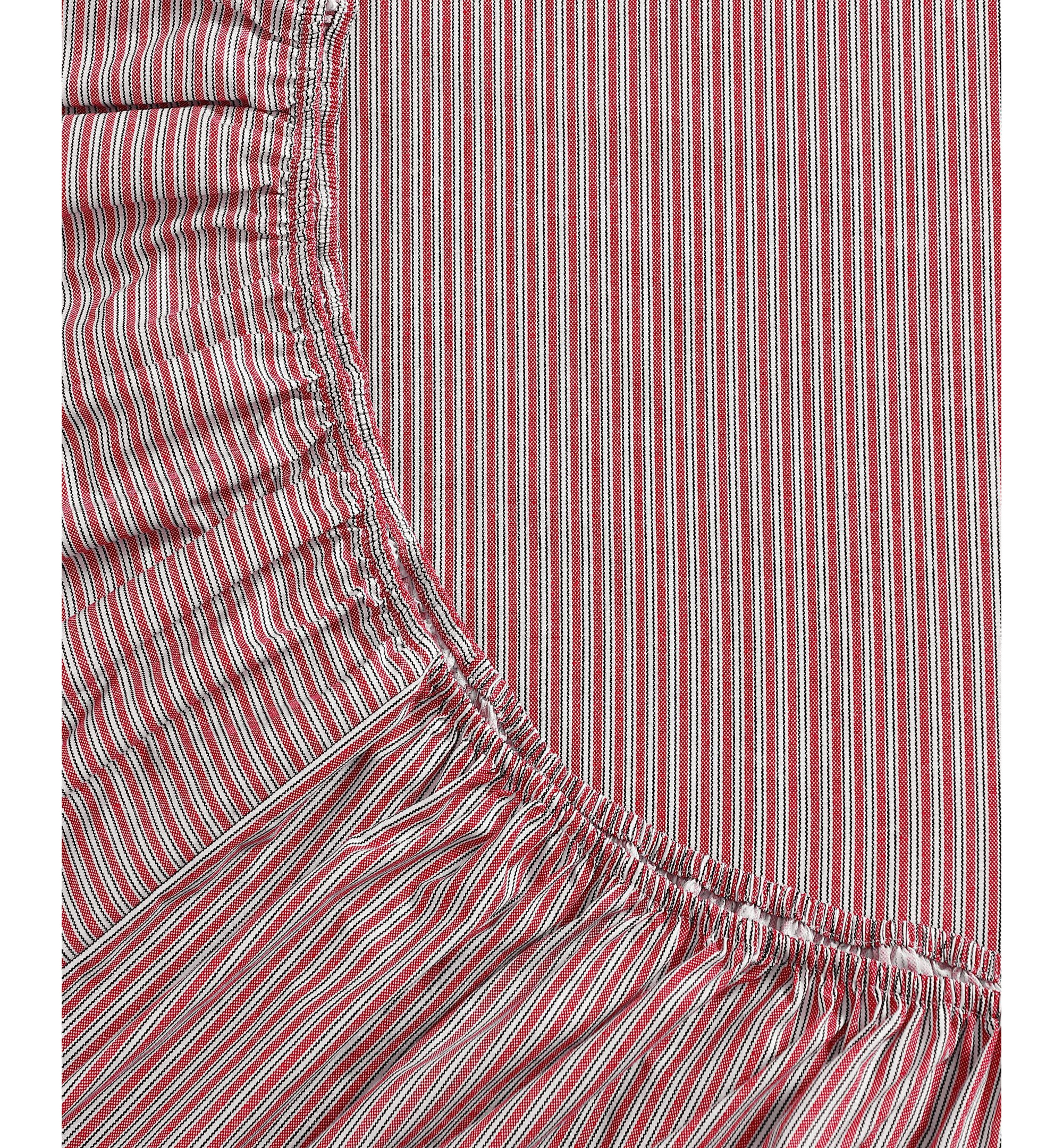 Tommy Hilfiger Essentials Solid Cotton Percale Fitted Sheets - Red, Dark Blue