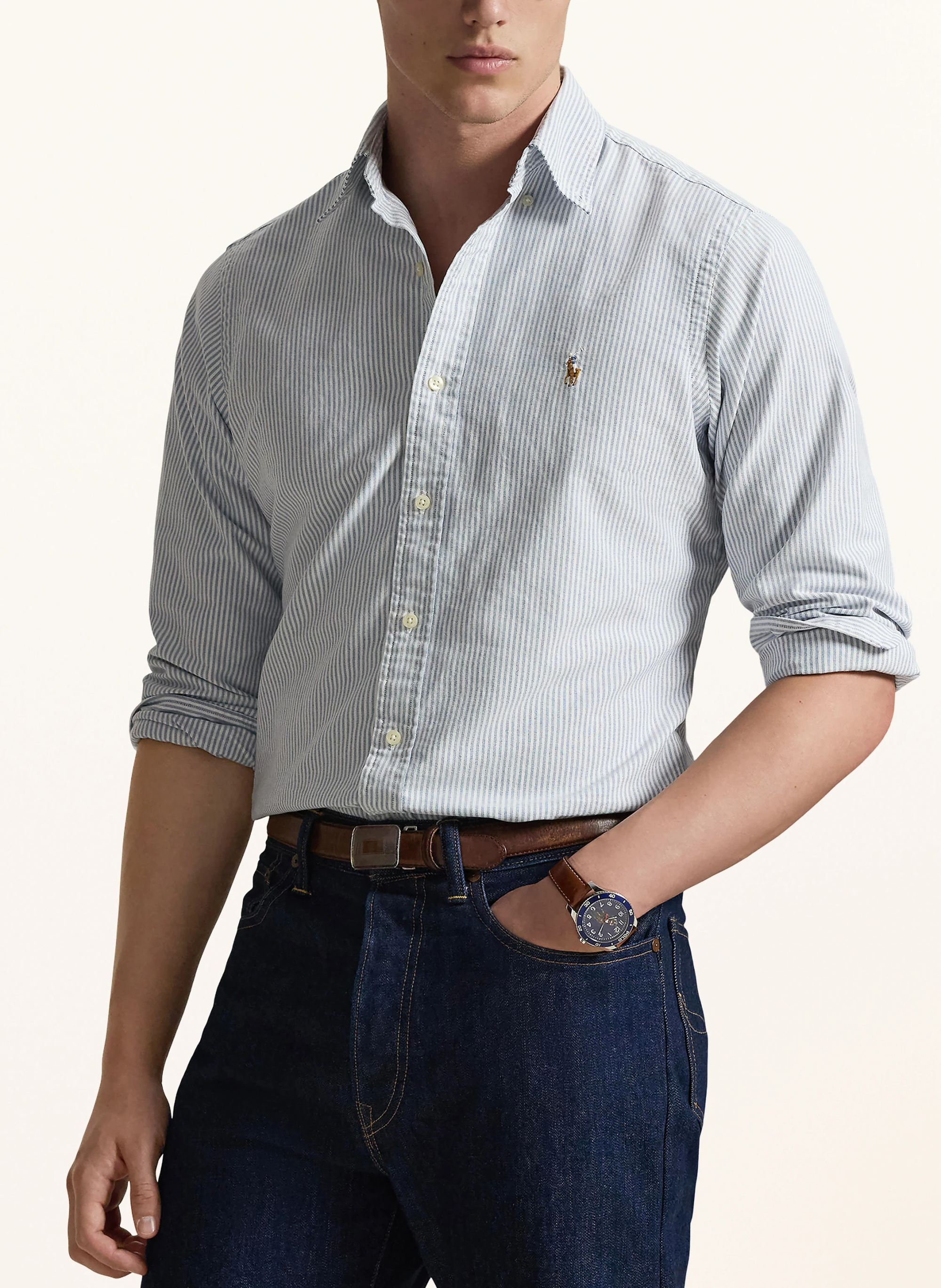 POLO RALPH LAUREN Hemd Custom Fit – BLAU / WEISS