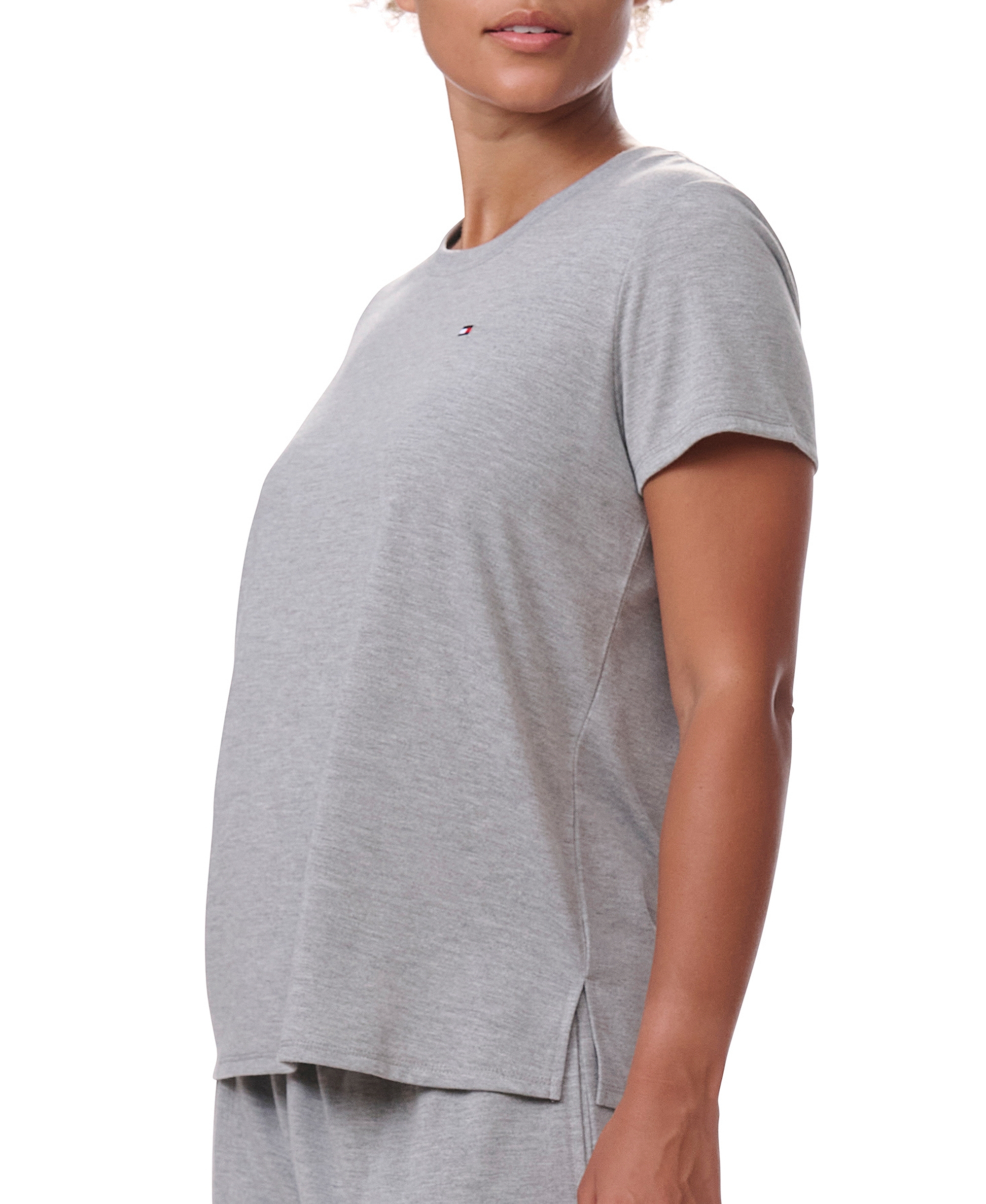 Tommy Hilfiger Women's Short-Sleeve Crewneck Sleep Tee - Heather Grey