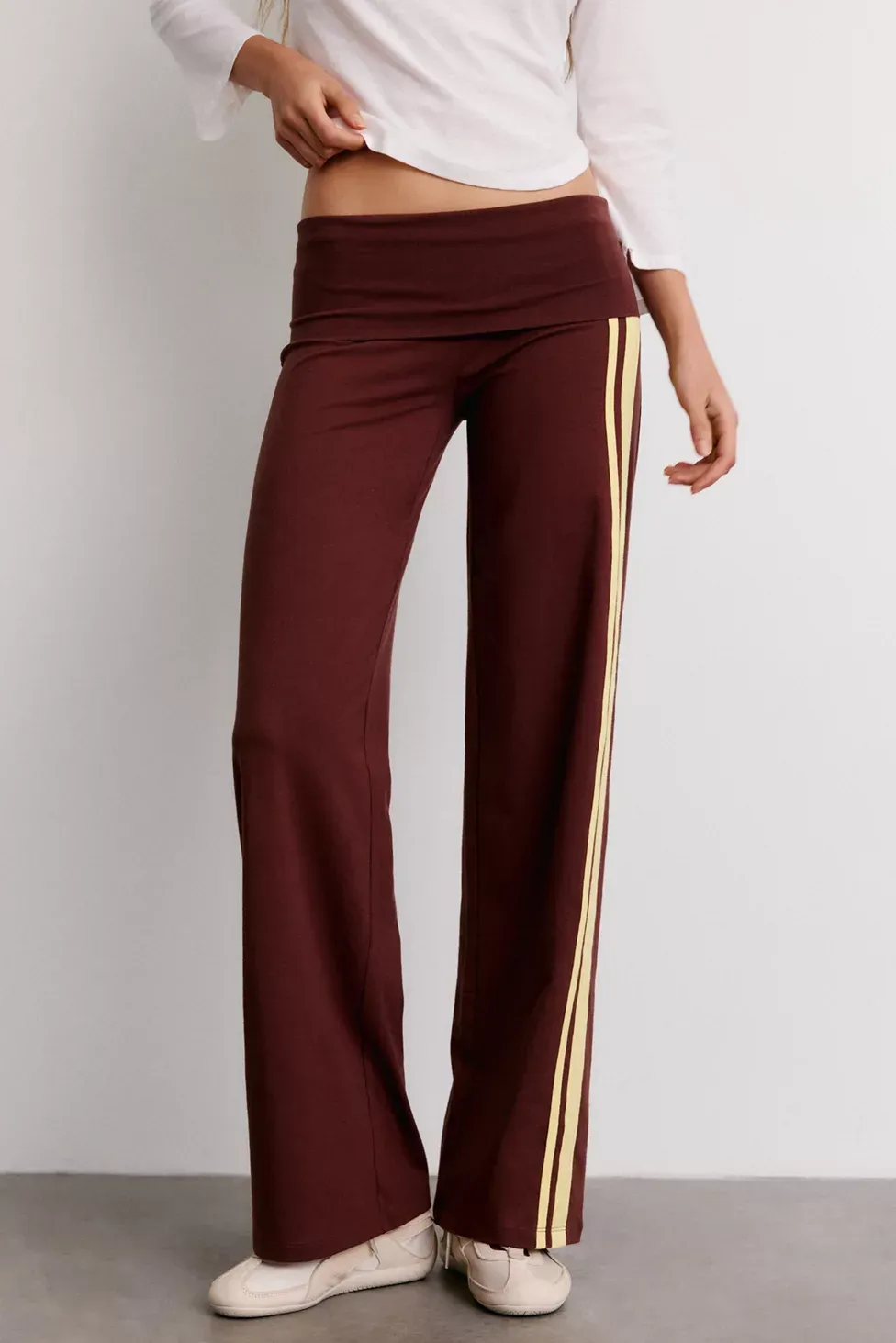 Out From Under Bec Foldover Wide Leg Pants - Chocolate
