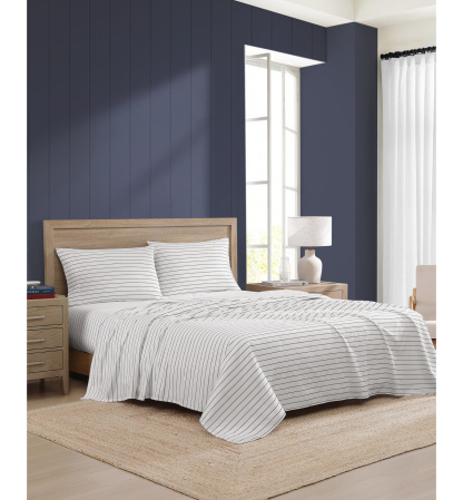Tommy Hilfiger Printed 200-Thread Count Cotton Percale Sheet Set - Rope Stripe