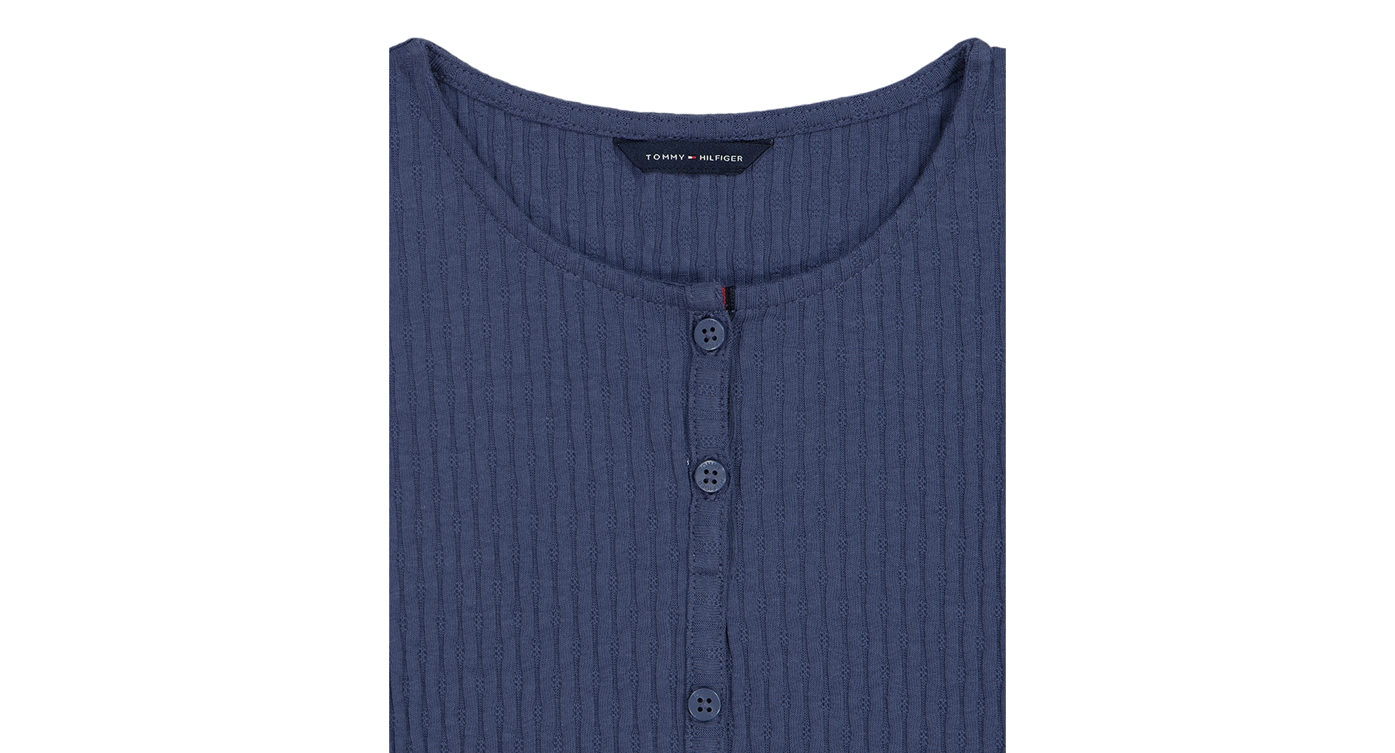 Tommy Hilfiger Girls' 7-16 Pointelle Rib Short-Sleeve Top - Blueberry