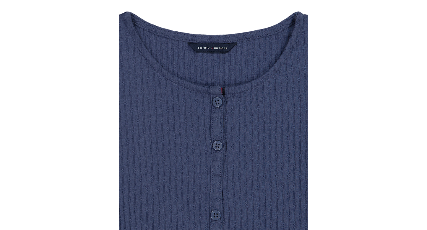 Tommy Hilfiger Girls' 7-16 Pointelle Rib Short-Sleeve Top - Blueberry