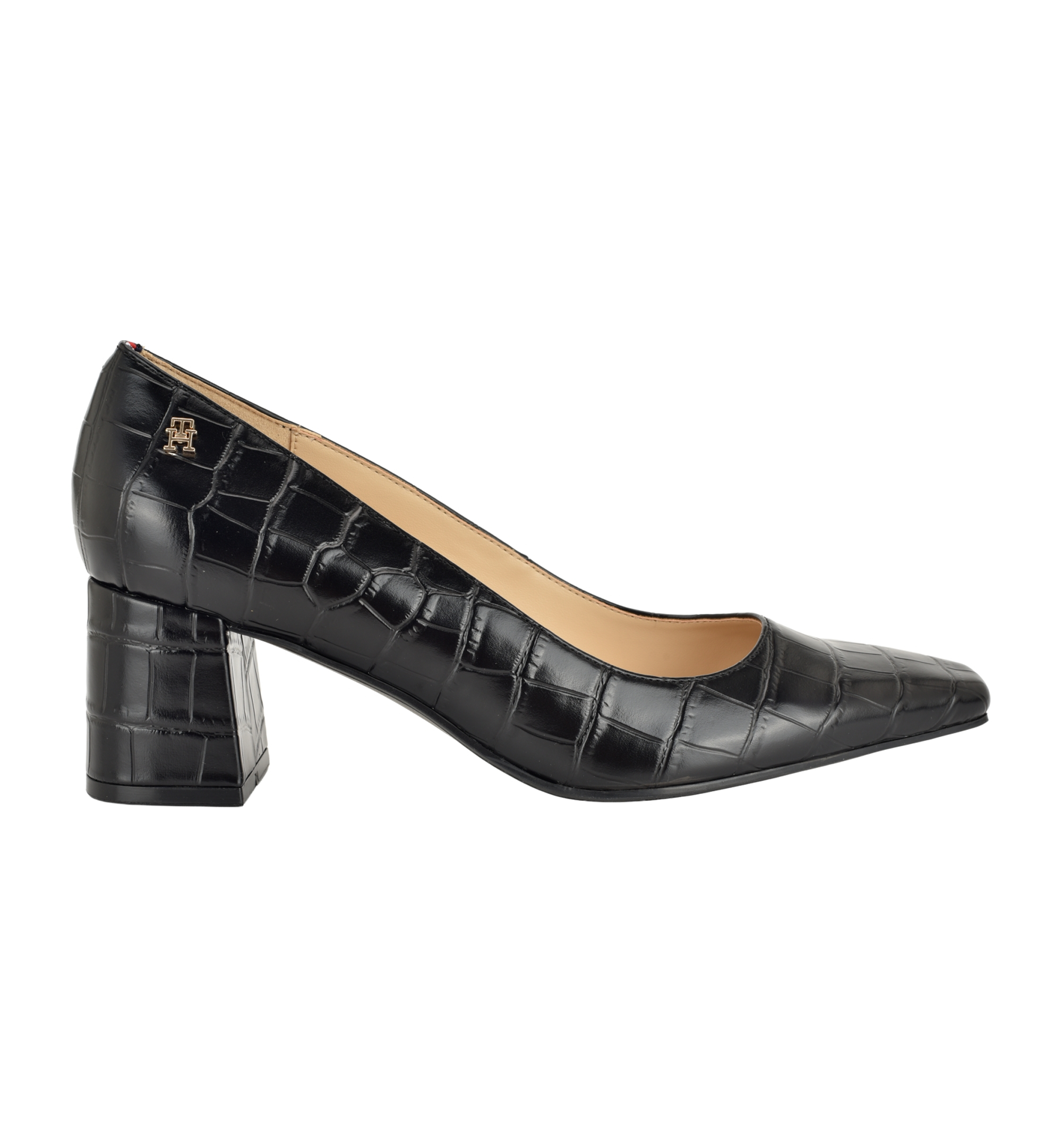 Tommy Hilfiger Women's Opheili Classic Block Heel Pumps - Black Croco