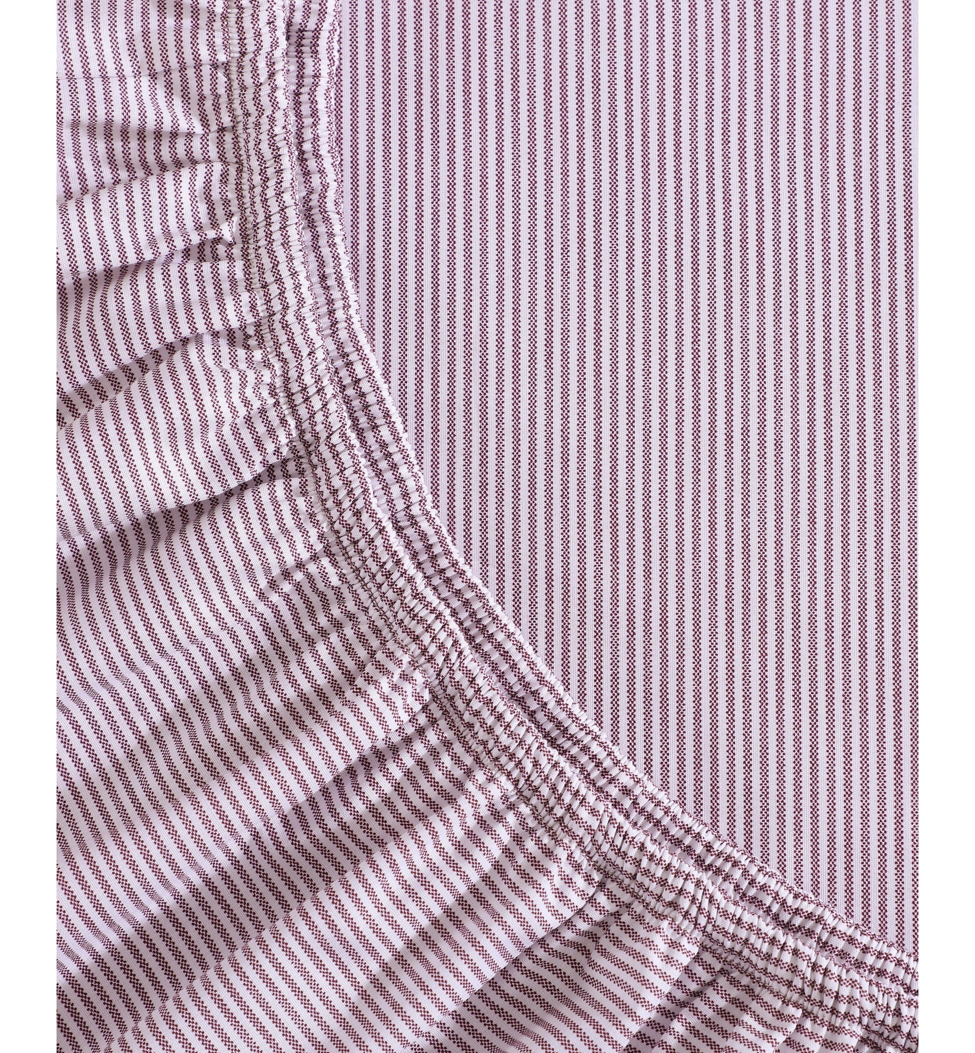 Tommy Hilfiger Printed 200-Thread Count Cotton Percale Sheet Set - Ithaca Stripe Dark Red