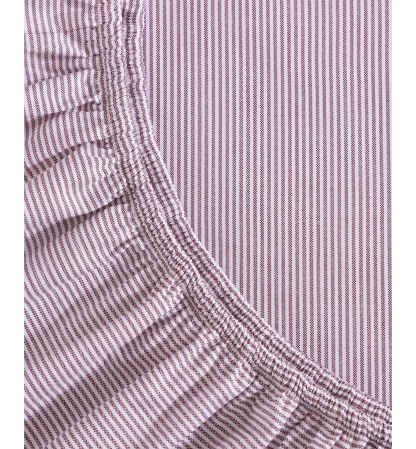 Tommy Hilfiger Printed 200-Thread Count Cotton Percale Sheet Set - Ithaca Stripe Dark Red