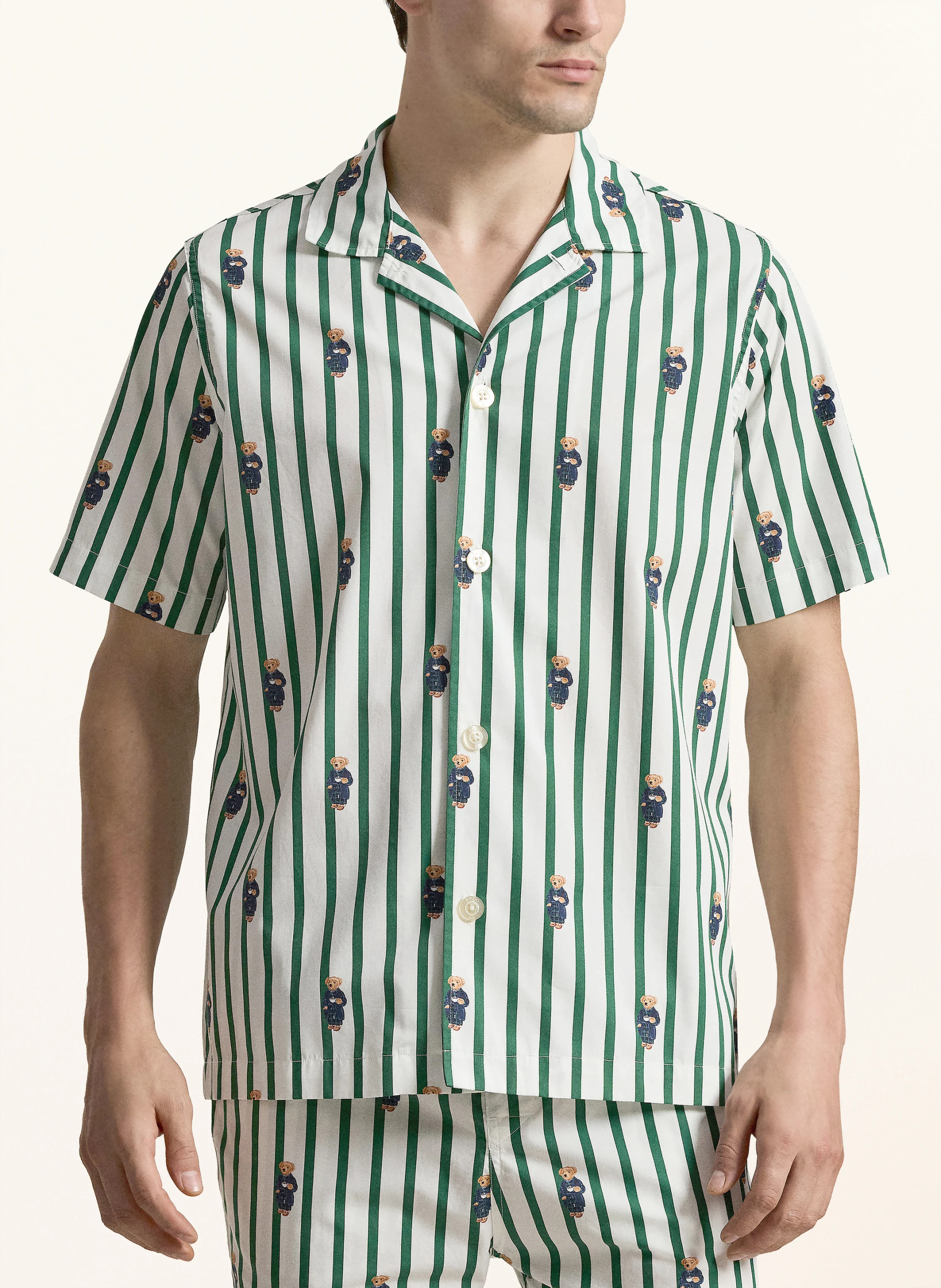 POLO RALPH LAUREN Schlafshirt – GRÜN / WEISS