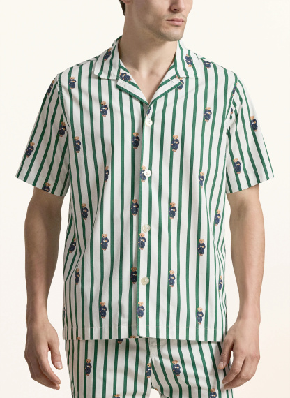 POLO RALPH LAUREN Schlafshirt – GRÜN / WEISS