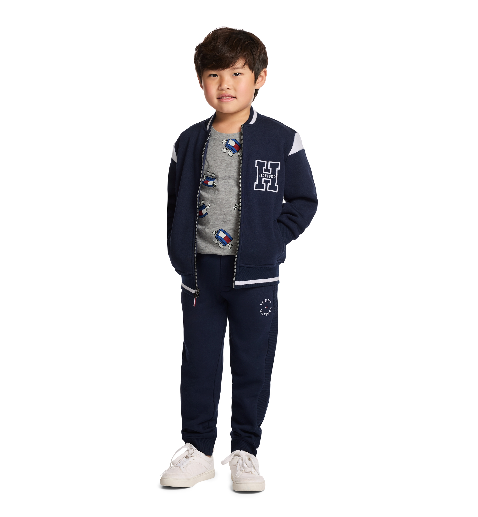 Tommy Hilfiger Boys' 2T-7 Collegiate Varsity Zip-Front Jacket - Navy Blazer