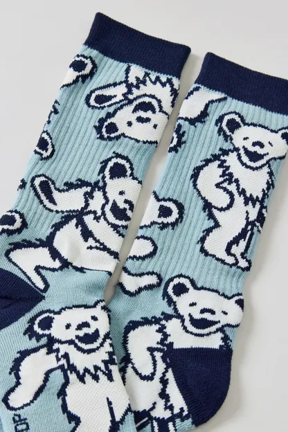 Grateful Dead Dancing Bear Crew Socks - Blue/grey