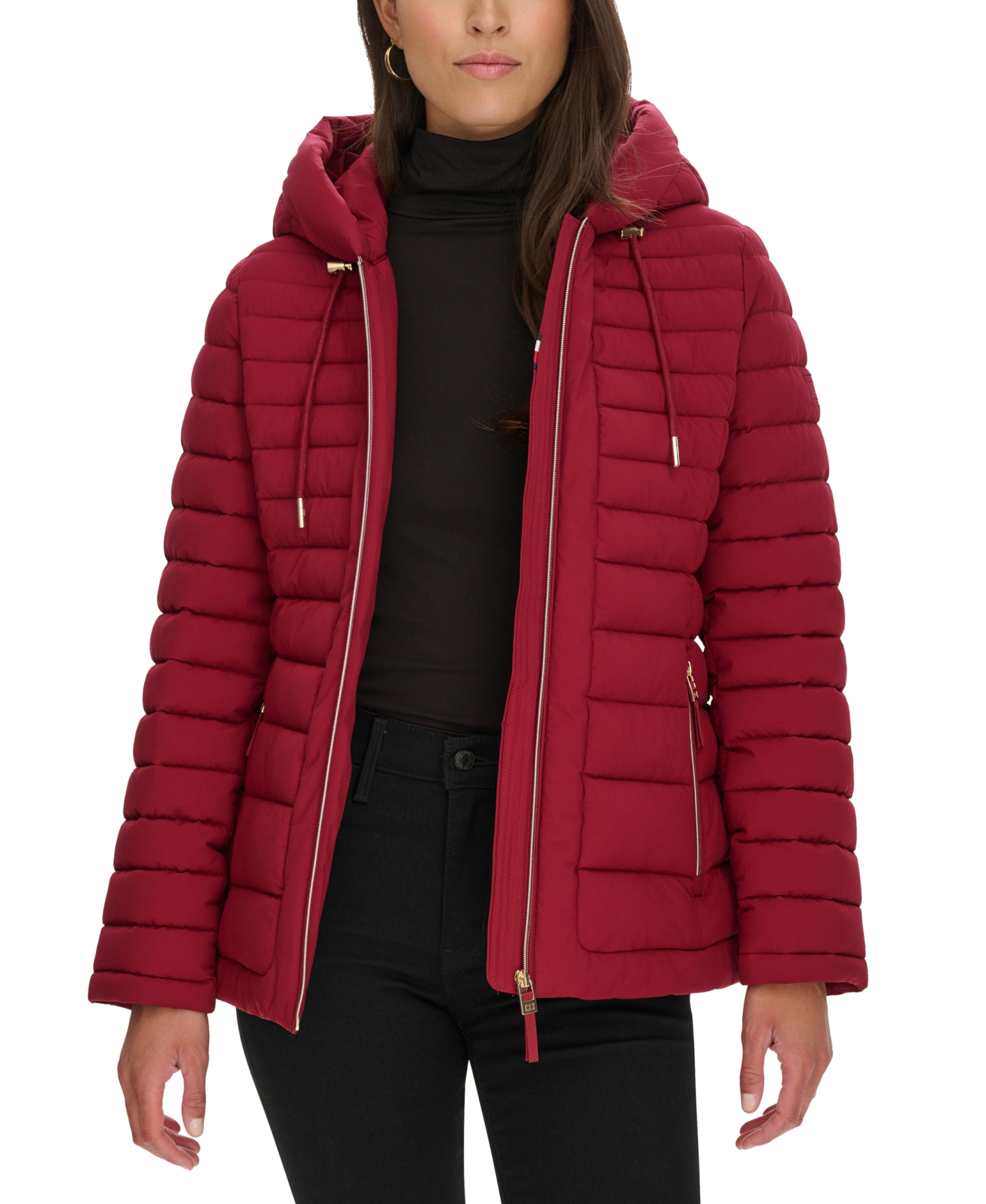 Tommy Hilfiger Women's Hooded Packable Puffer Coat - Rouge
