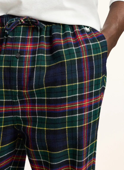 POLO RALPH LAUREN Schlafanzug aus Flanell – DUNKELBLAU / GRÜN / WEISS