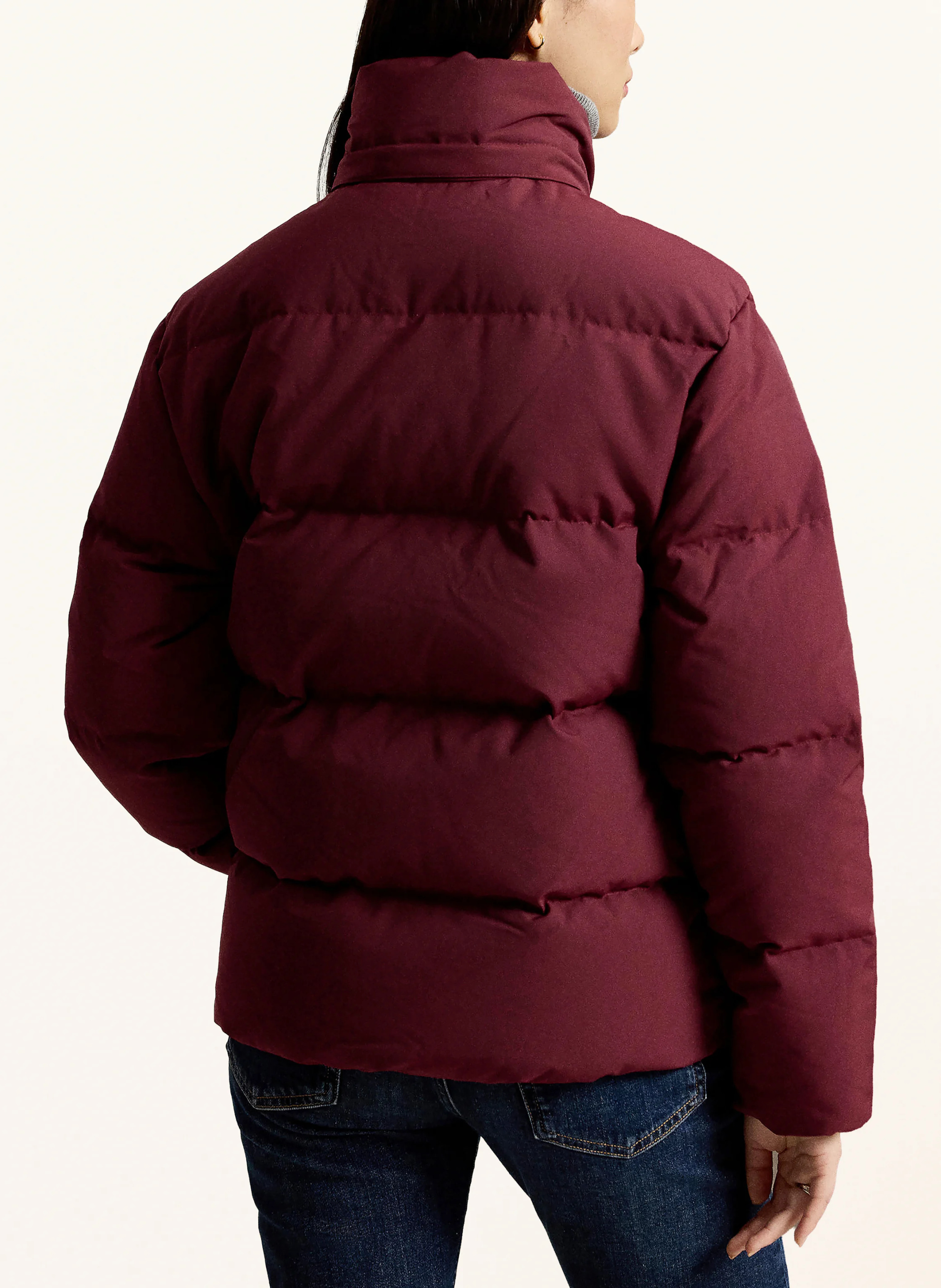 POLO RALPH LAUREN Daunenjacke mit abnehmbarer Kapuze – DUNKELROT
