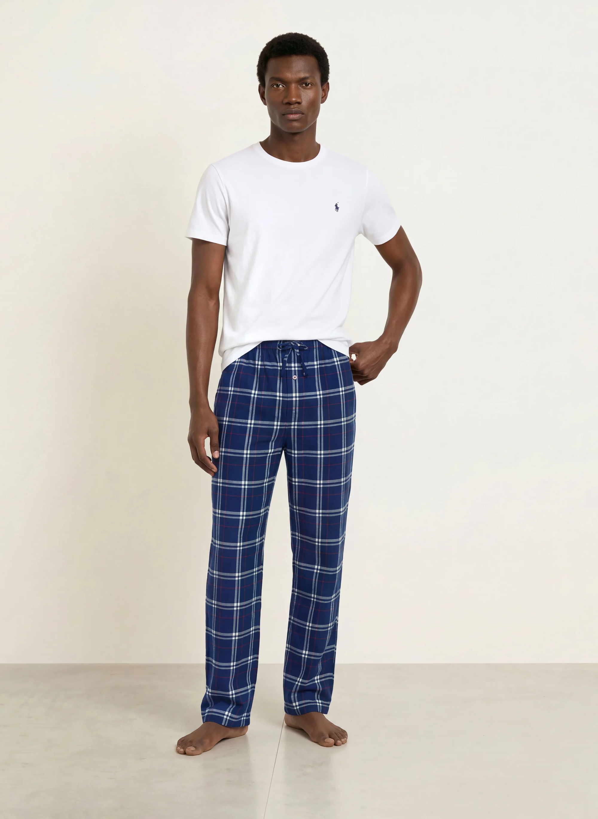 POLO RALPH LAUREN Lounge-Hose aus Flanell – DUNKELBLAU / DUNKELROT / WEISS