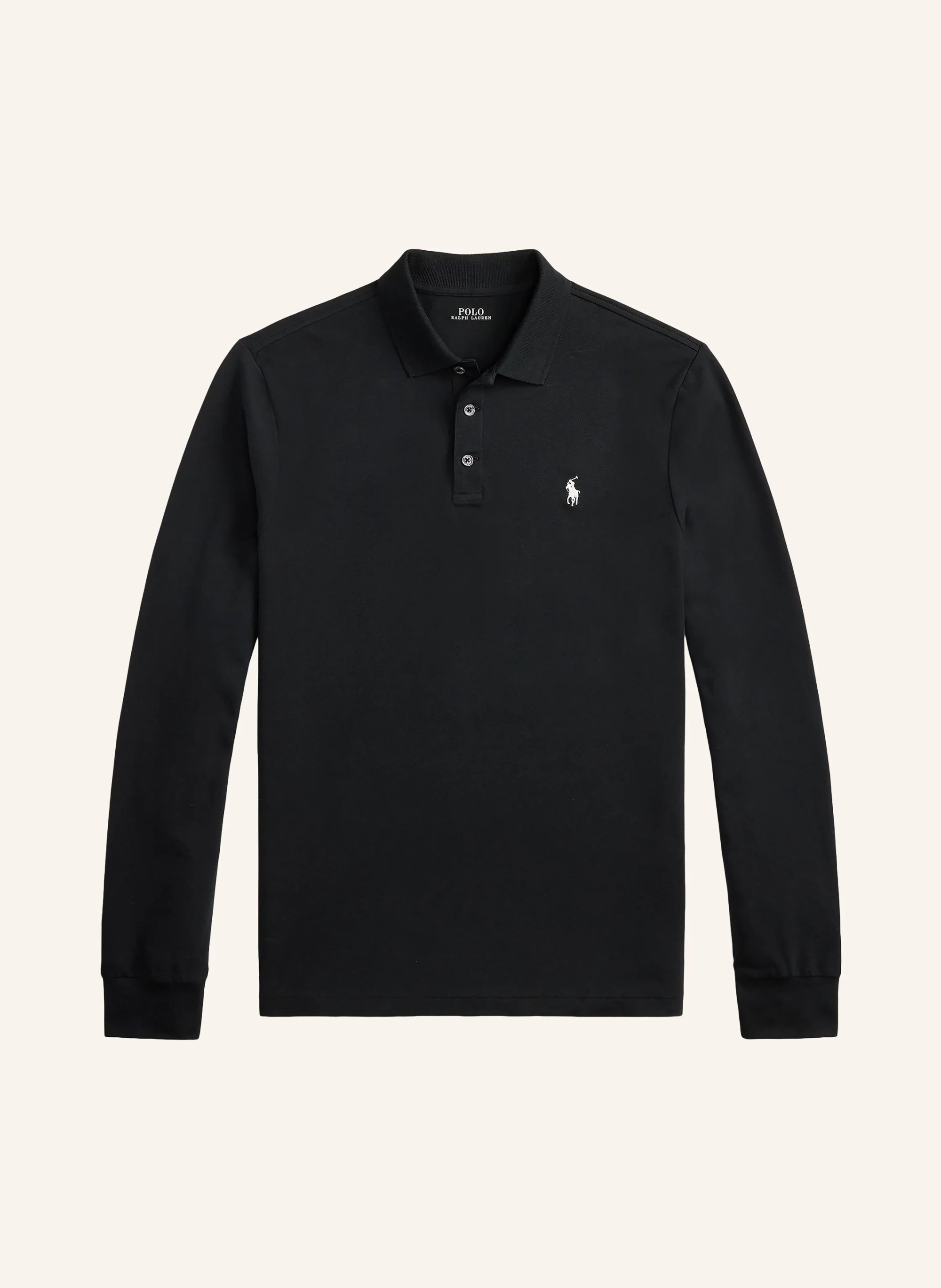 POLO RALPH LAUREN Strick-Poloshirt – SCHWARZ / WEISS