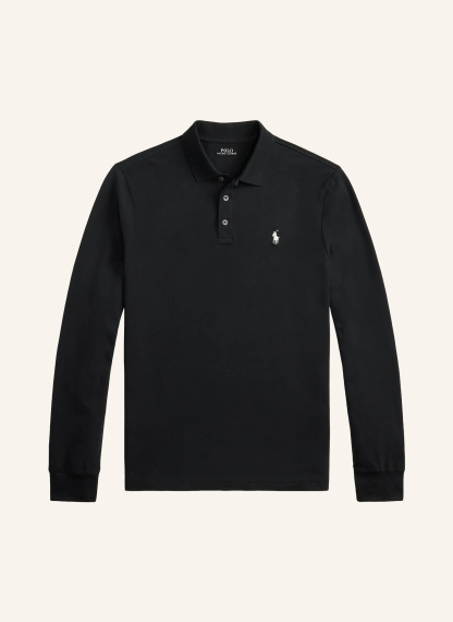POLO RALPH LAUREN Strick-Poloshirt – SCHWARZ / WEISS