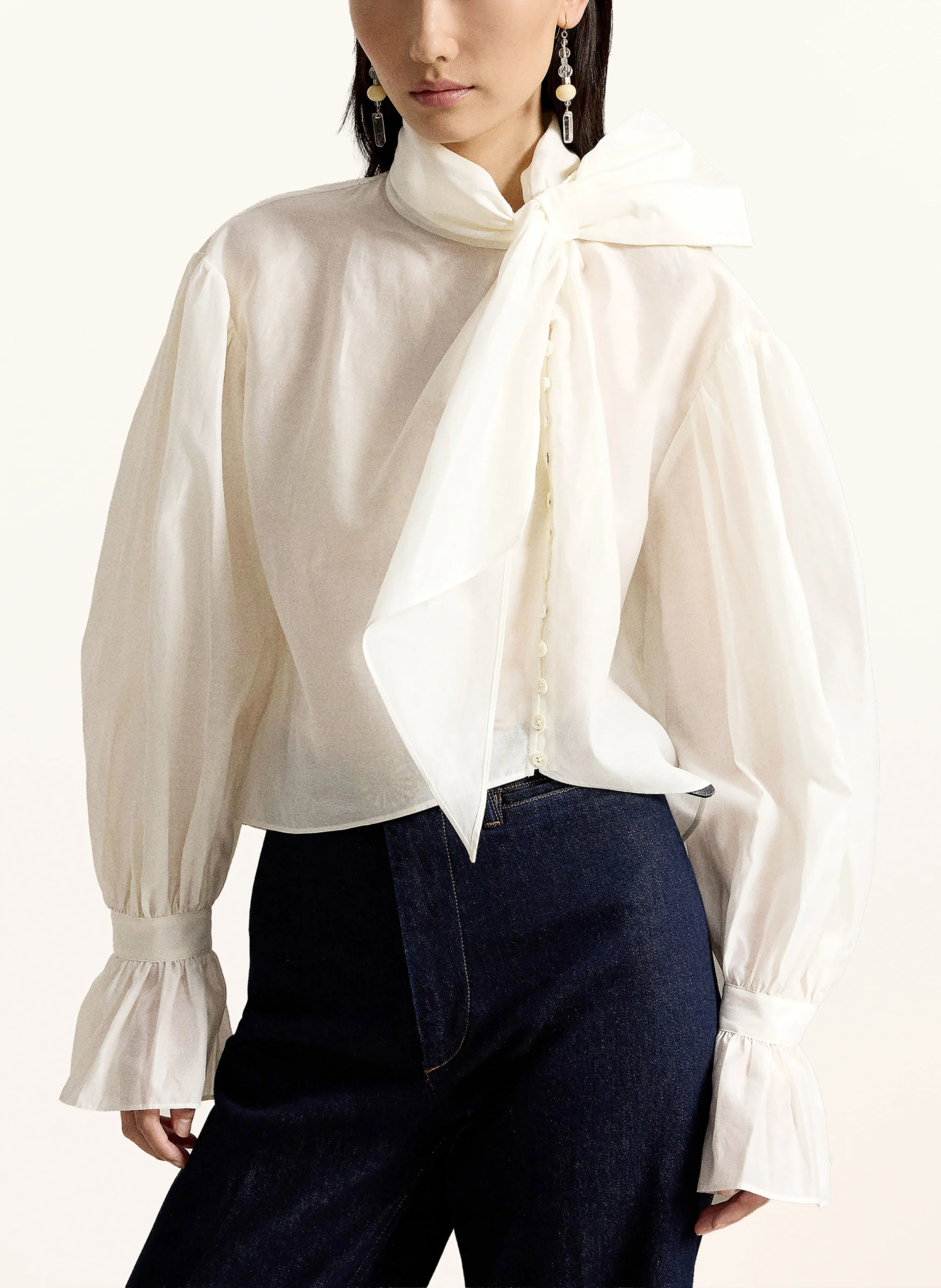 POLO RALPH LAUREN Schluppenbluse – CREME