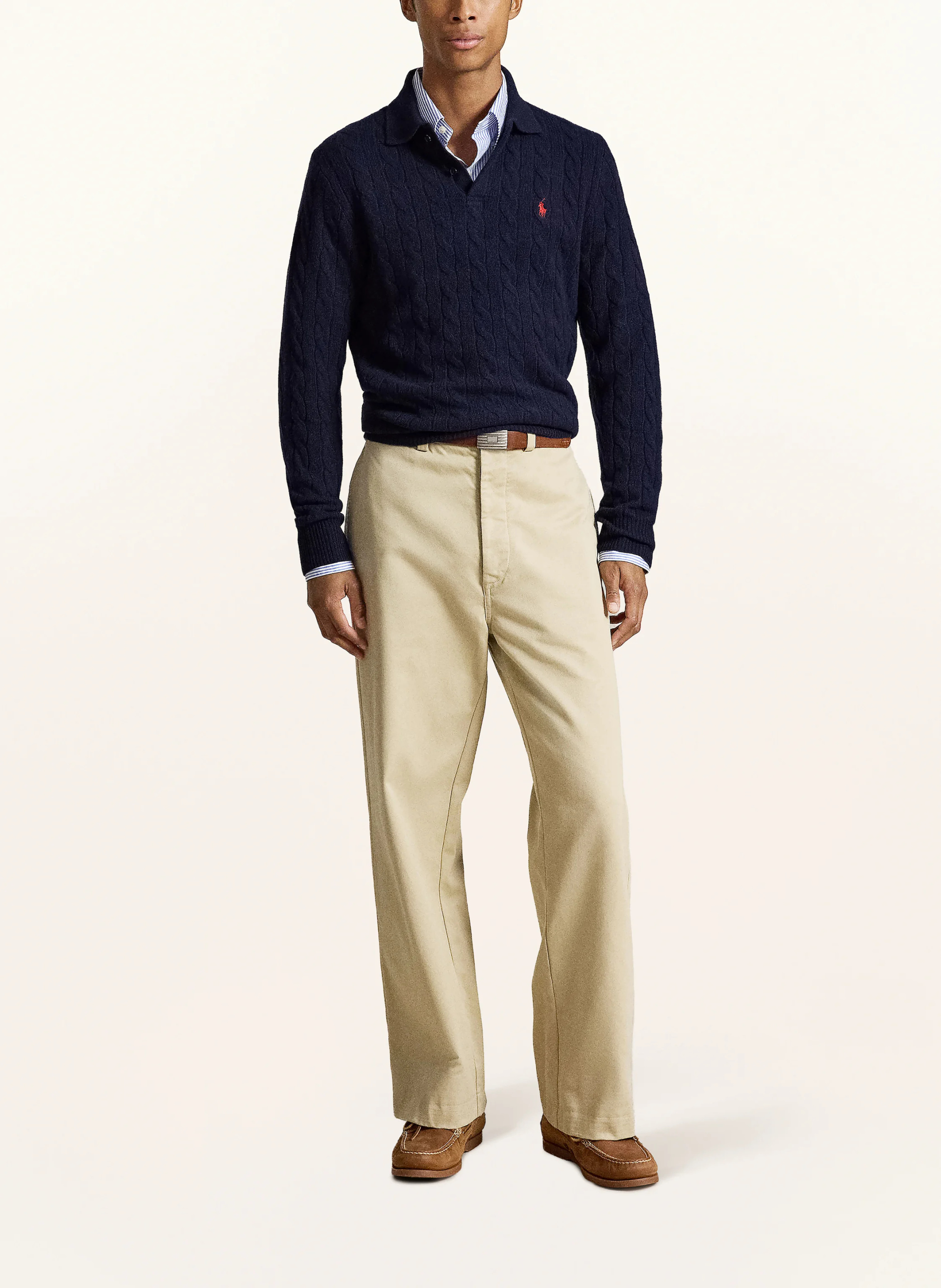 POLO RALPH LAUREN Strick-Poloshirt – DUNKELBLAU