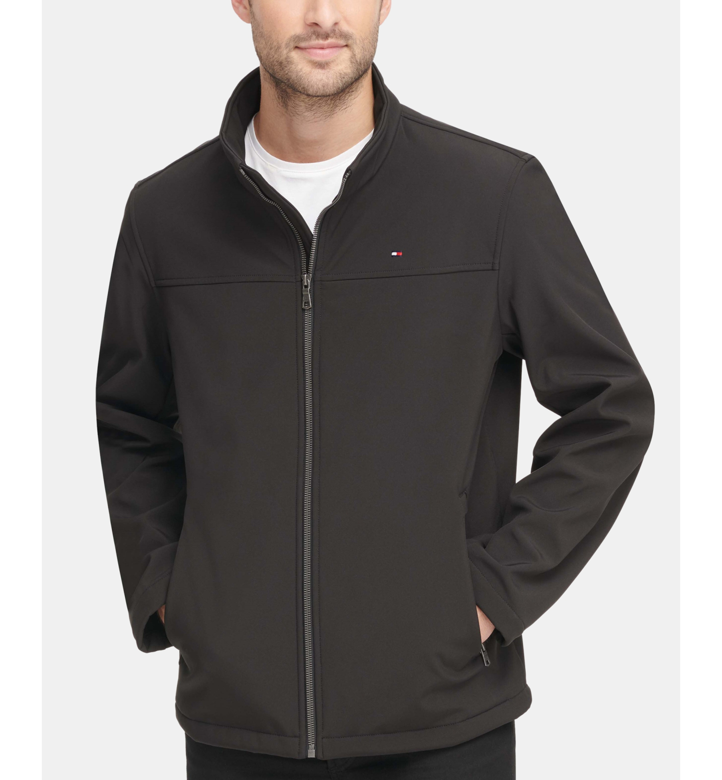 Tommy Hilfiger Men's Soft-Shell Classic Zip-Front Jacket - Black