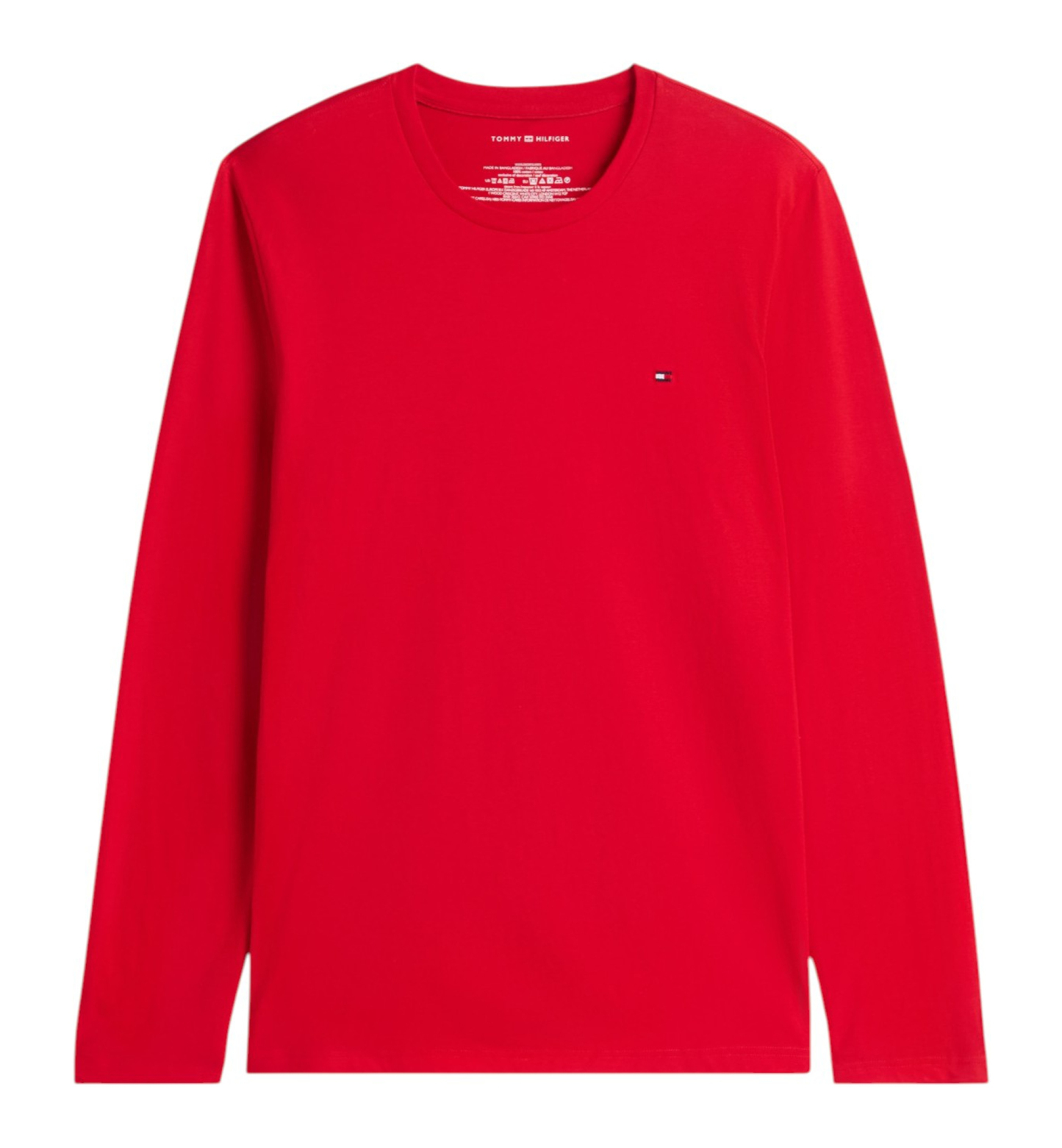 Tommy Hilfiger Men's Core Flag Long-Sleeve Crewneck Cotton Pajama T-Shirt - Mahogany