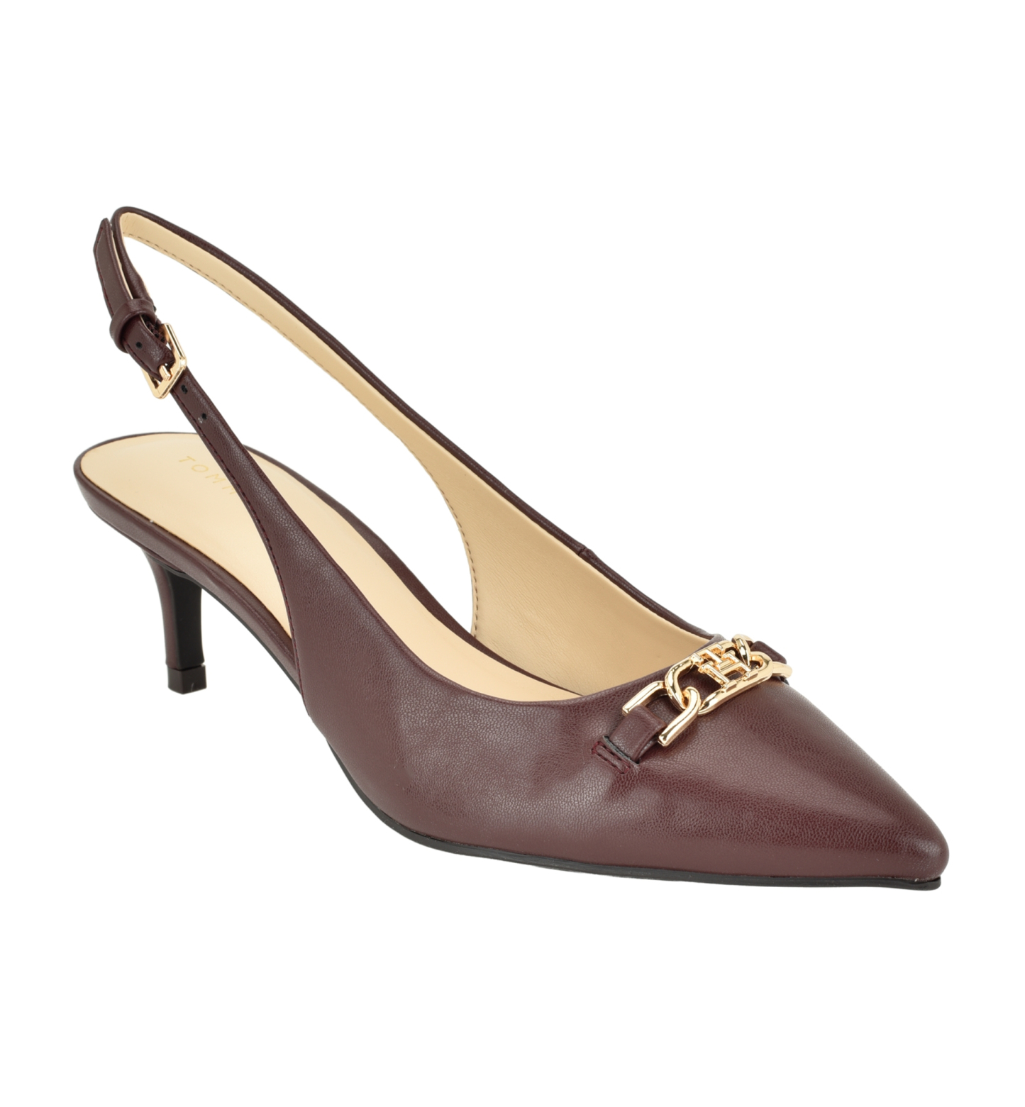Tommy Hilfiger Women's Tienna Kitten Heel Slingback Pump - Dark Red