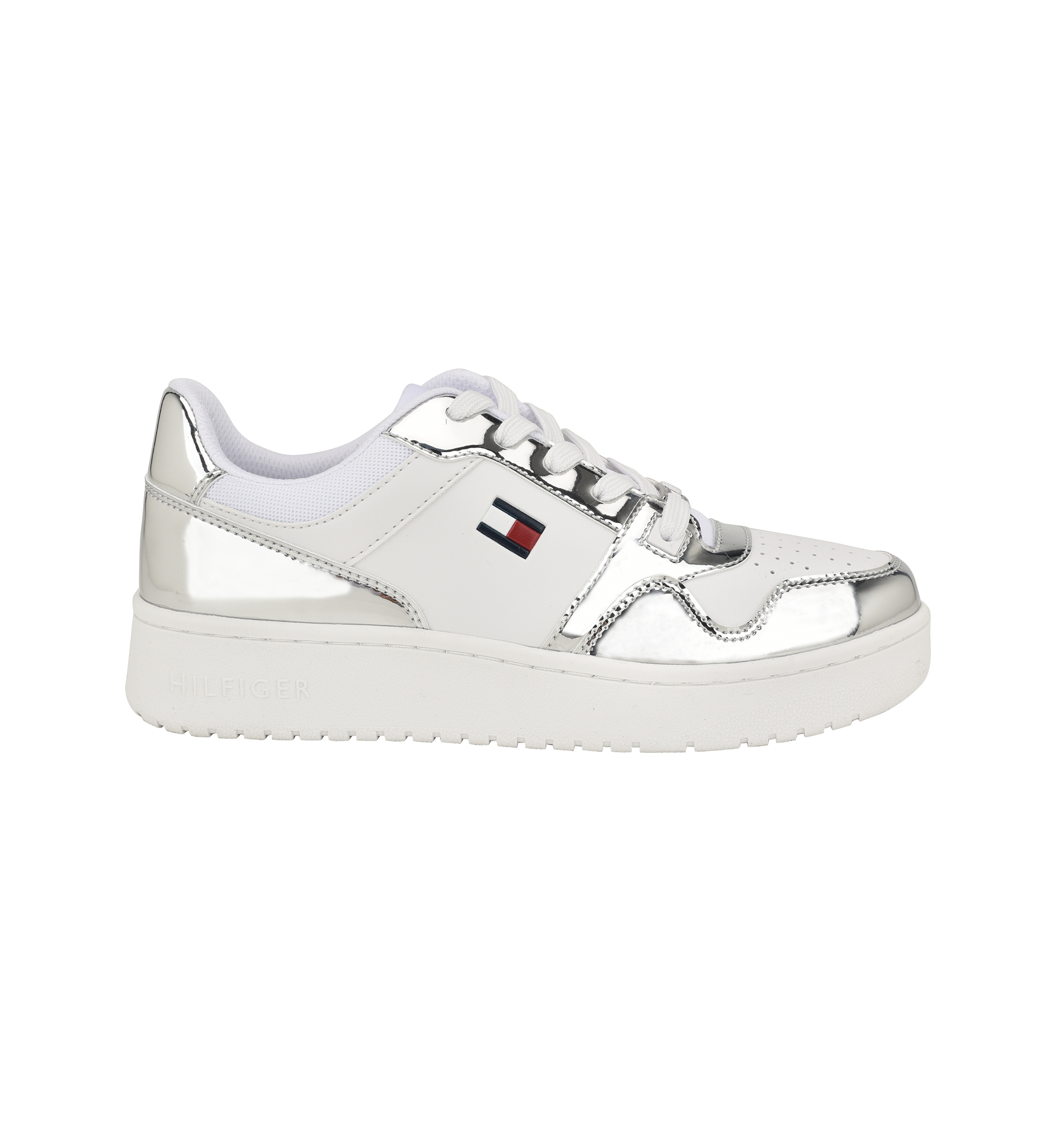 Tommy Hilfiger Women's Twigye Lace-Up Sneakers - Silver/White